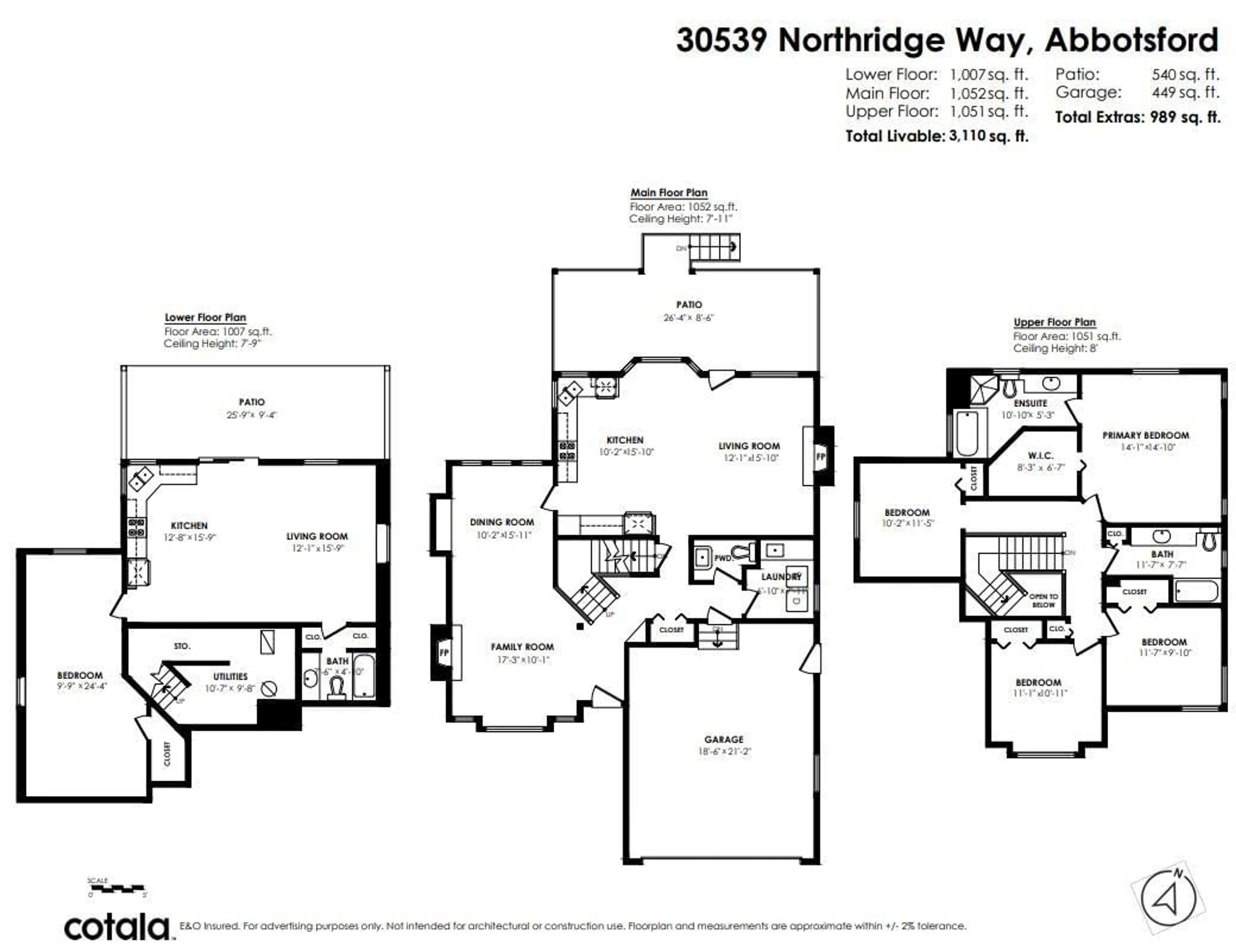 Floor plan for 30539 NORTHRIDGE, Abbotsford British Columbia V2T6X7
