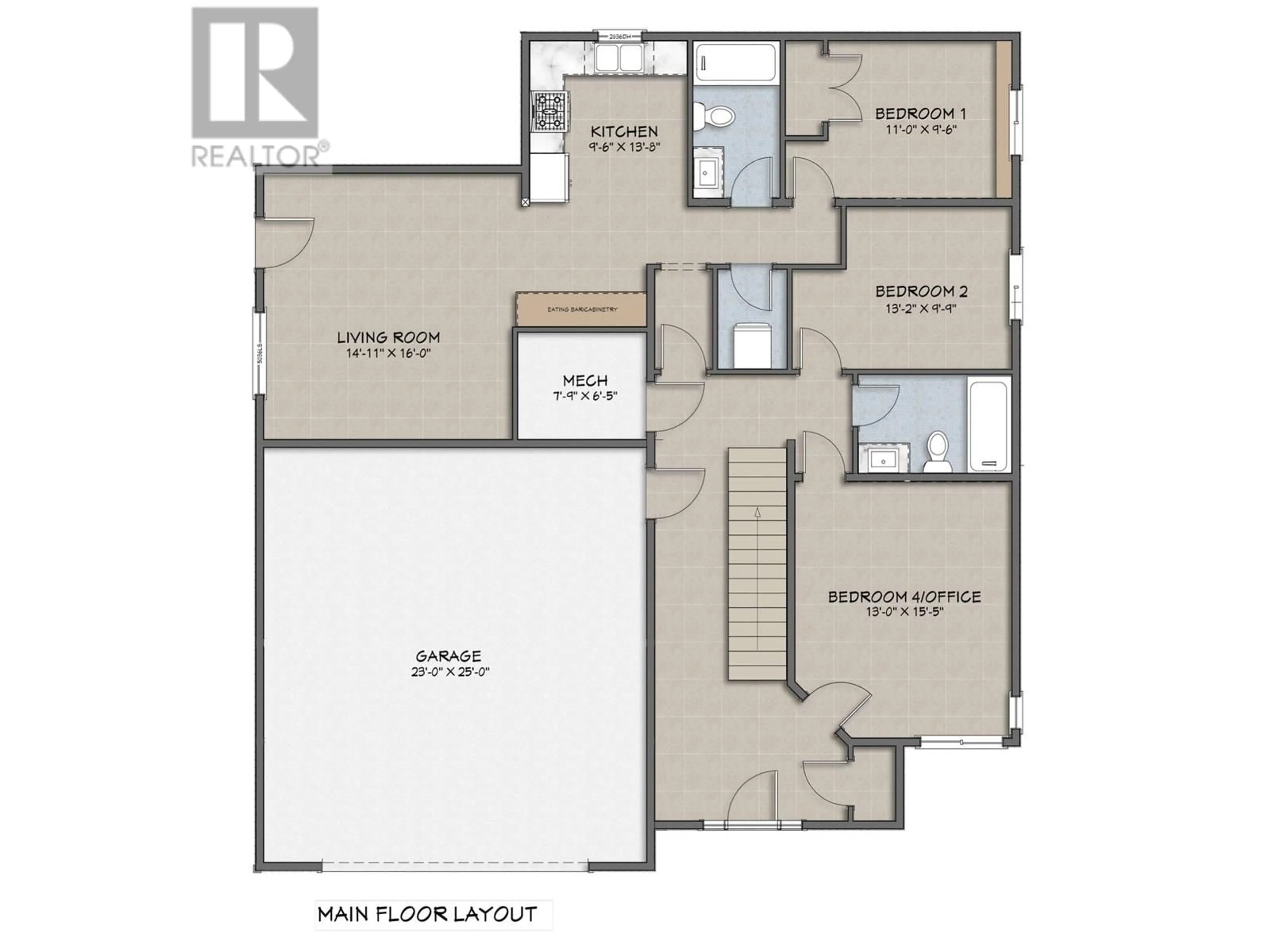 Floor plan for 2883 EDGEWATER CRESCENT, Prince George British Columbia V2K0B9
