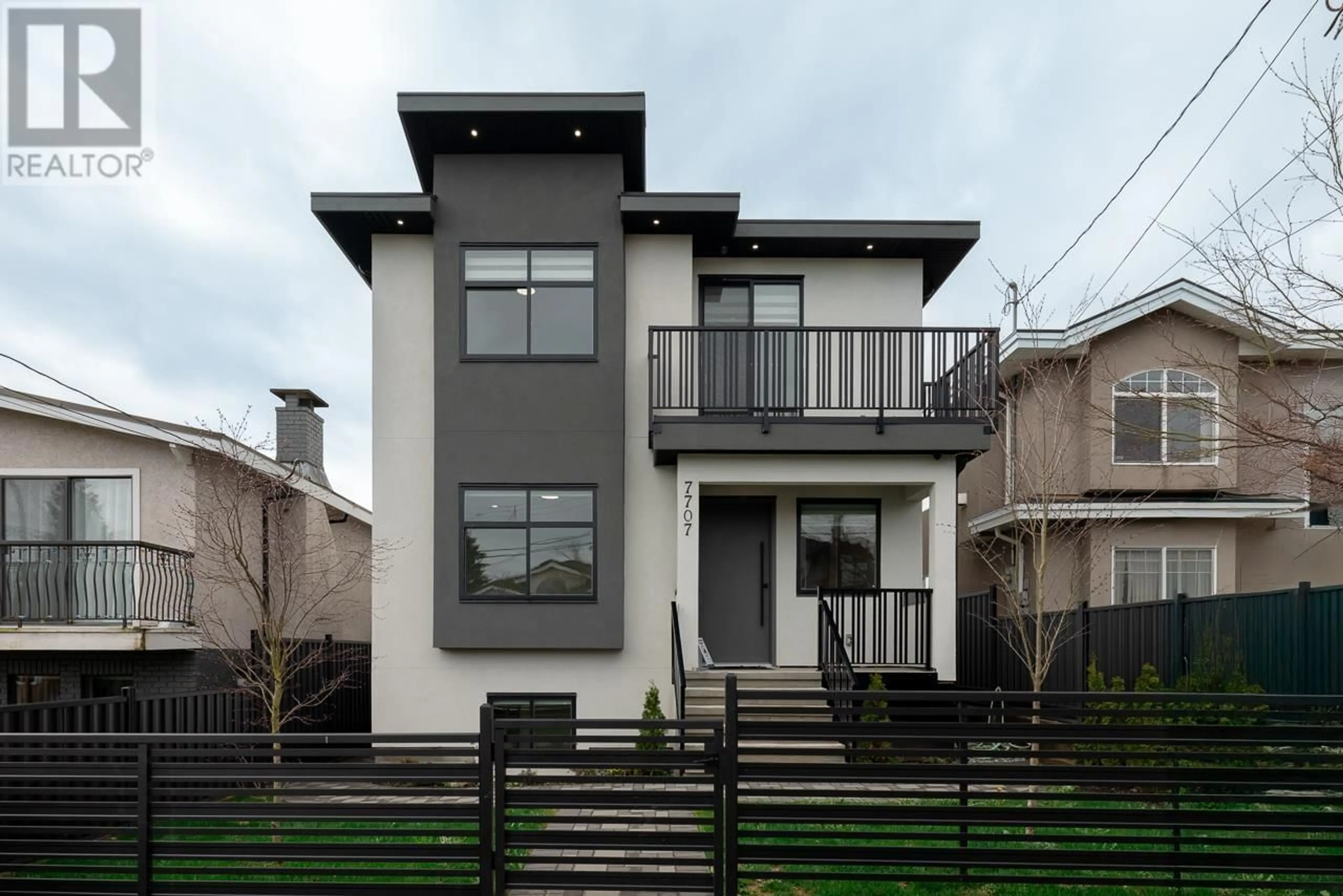 Home with vinyl exterior material, street for 7707 BURGESS STREET, Burnaby British Columbia V3N3J1