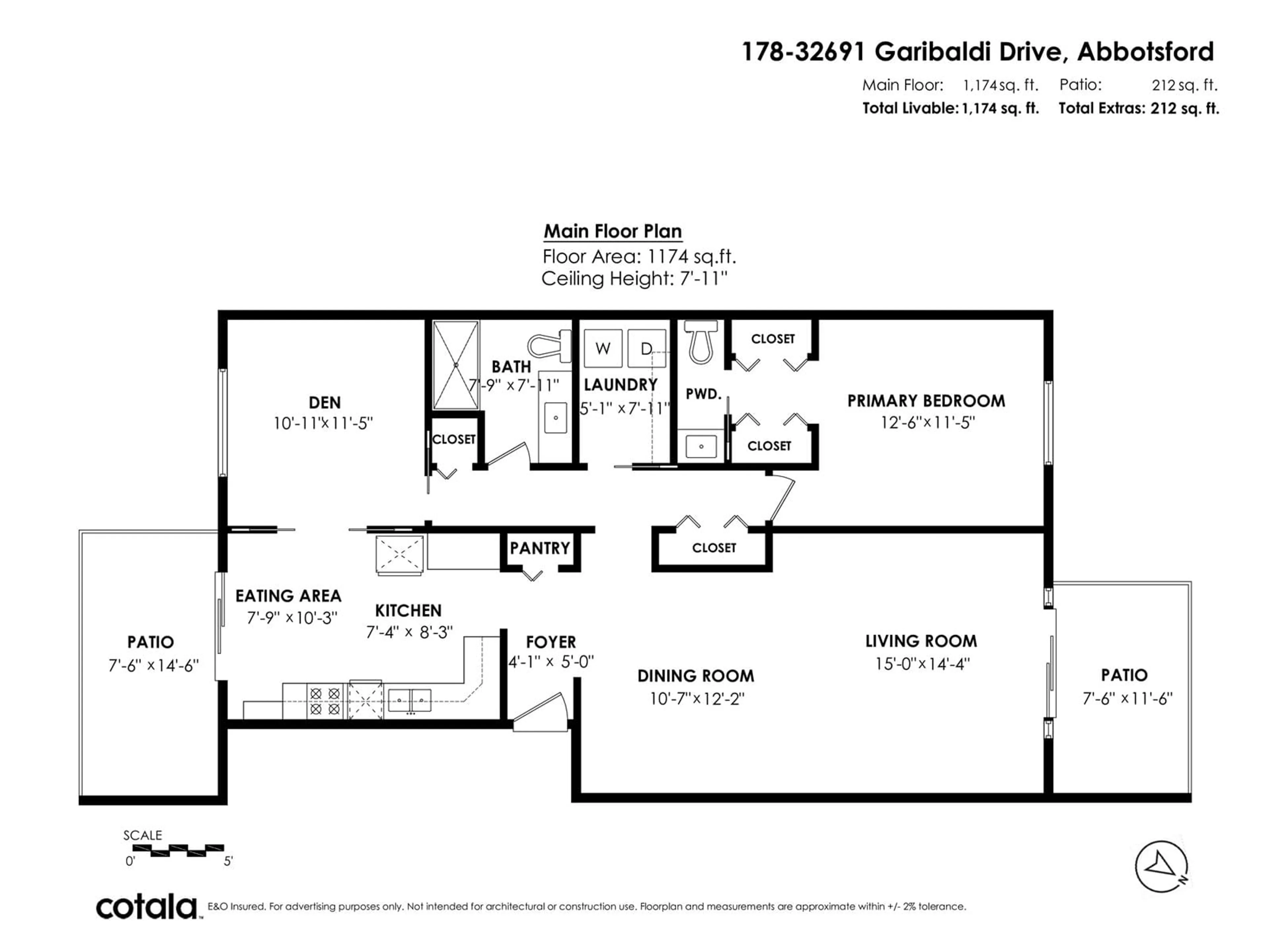 Floor plan for 178 - 32691 GARIBALDI, Abbotsford British Columbia V2T5T7