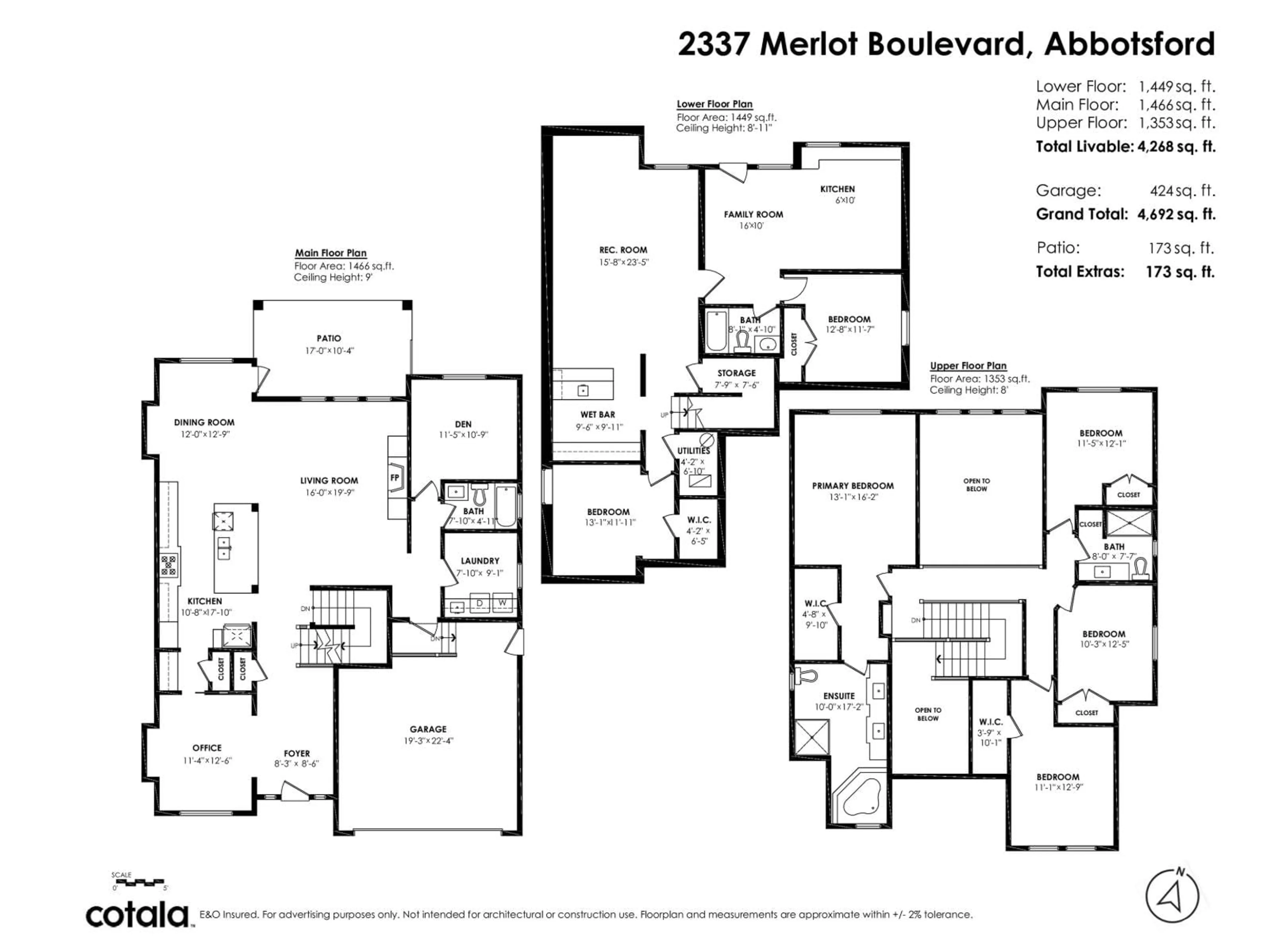 Floor plan for 2337 MERLOT, Abbotsford British Columbia V4X0A6