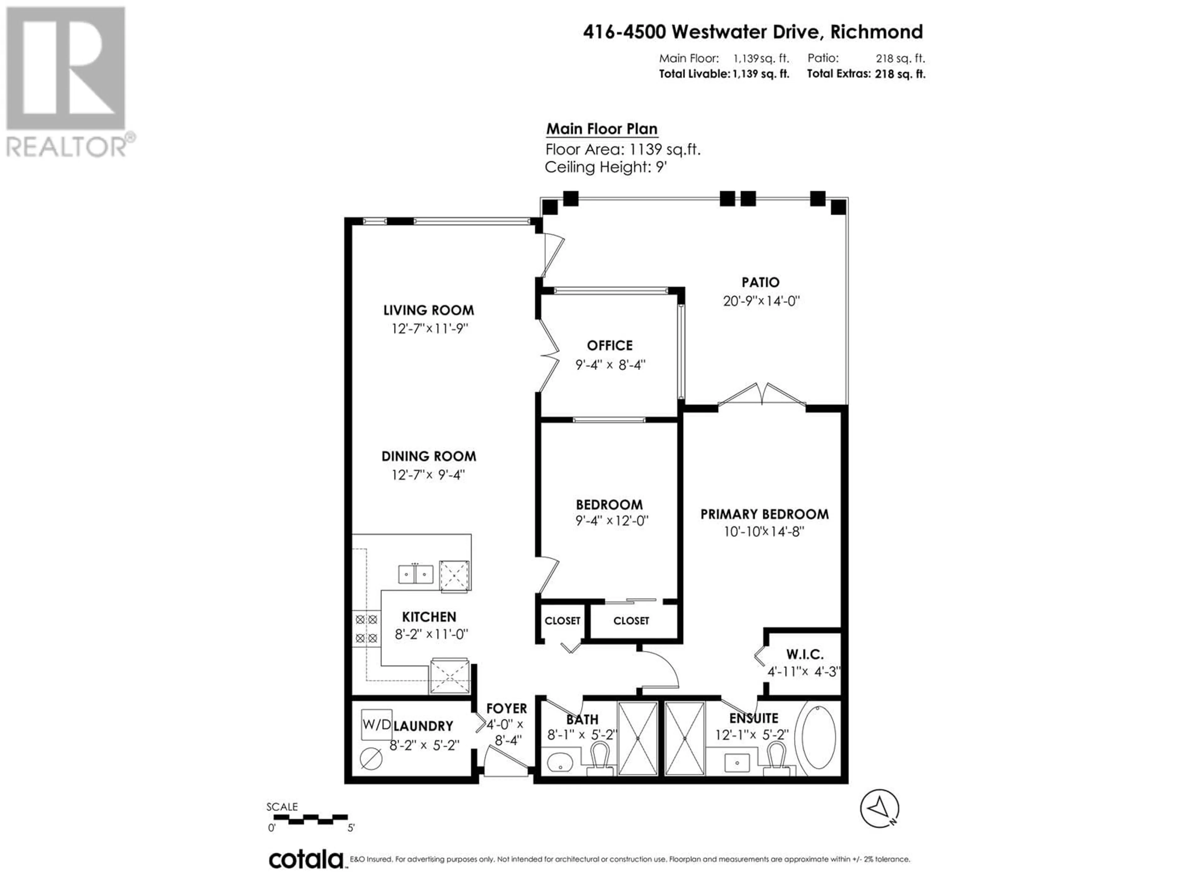 Floor plan for 416 - 4500 WESTWATER DRIVE, Richmond British Columbia V7E6S1