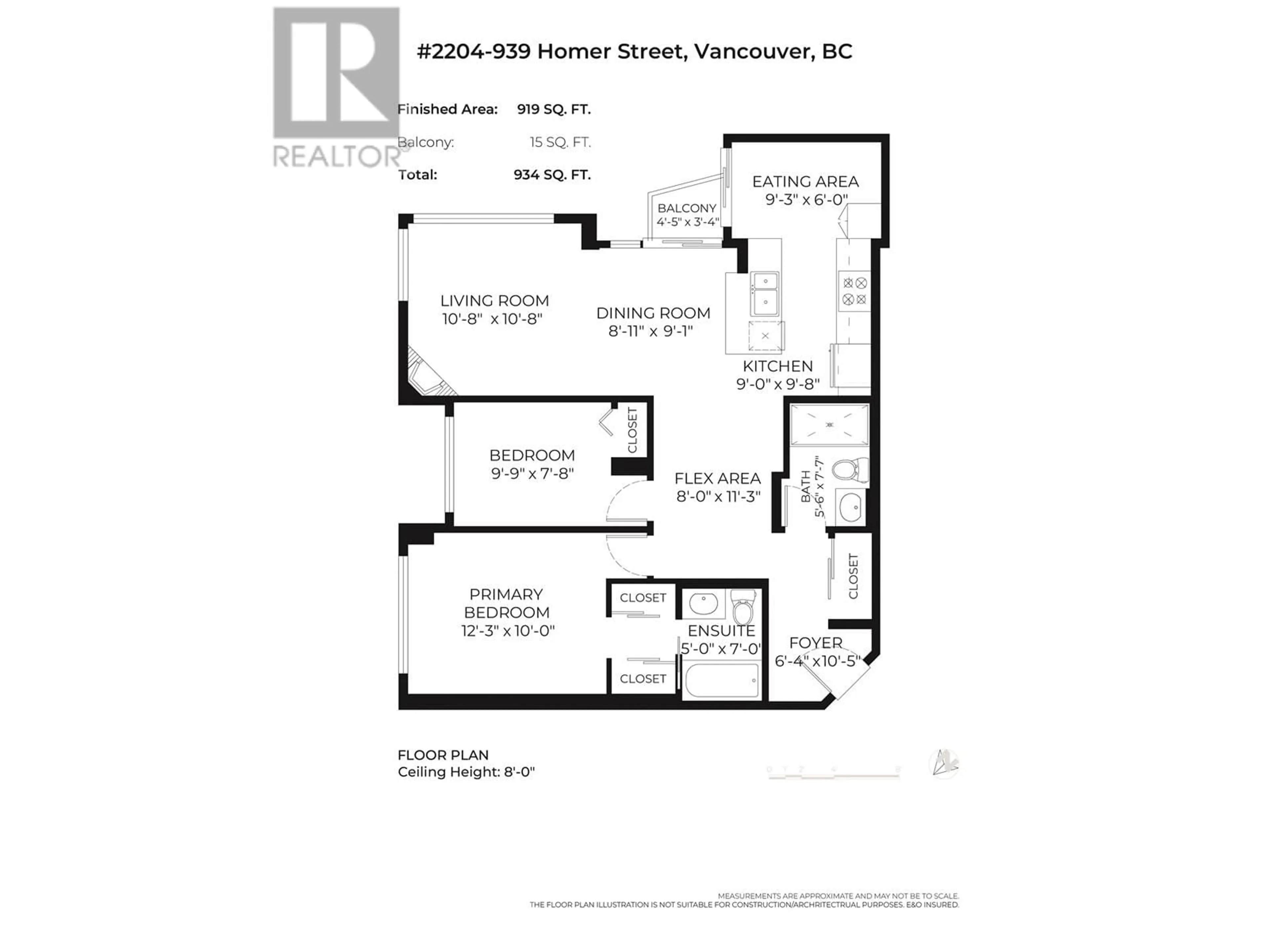 Floor plan for 2204 - 939 HOMER STREET, Vancouver British Columbia V6B2W6