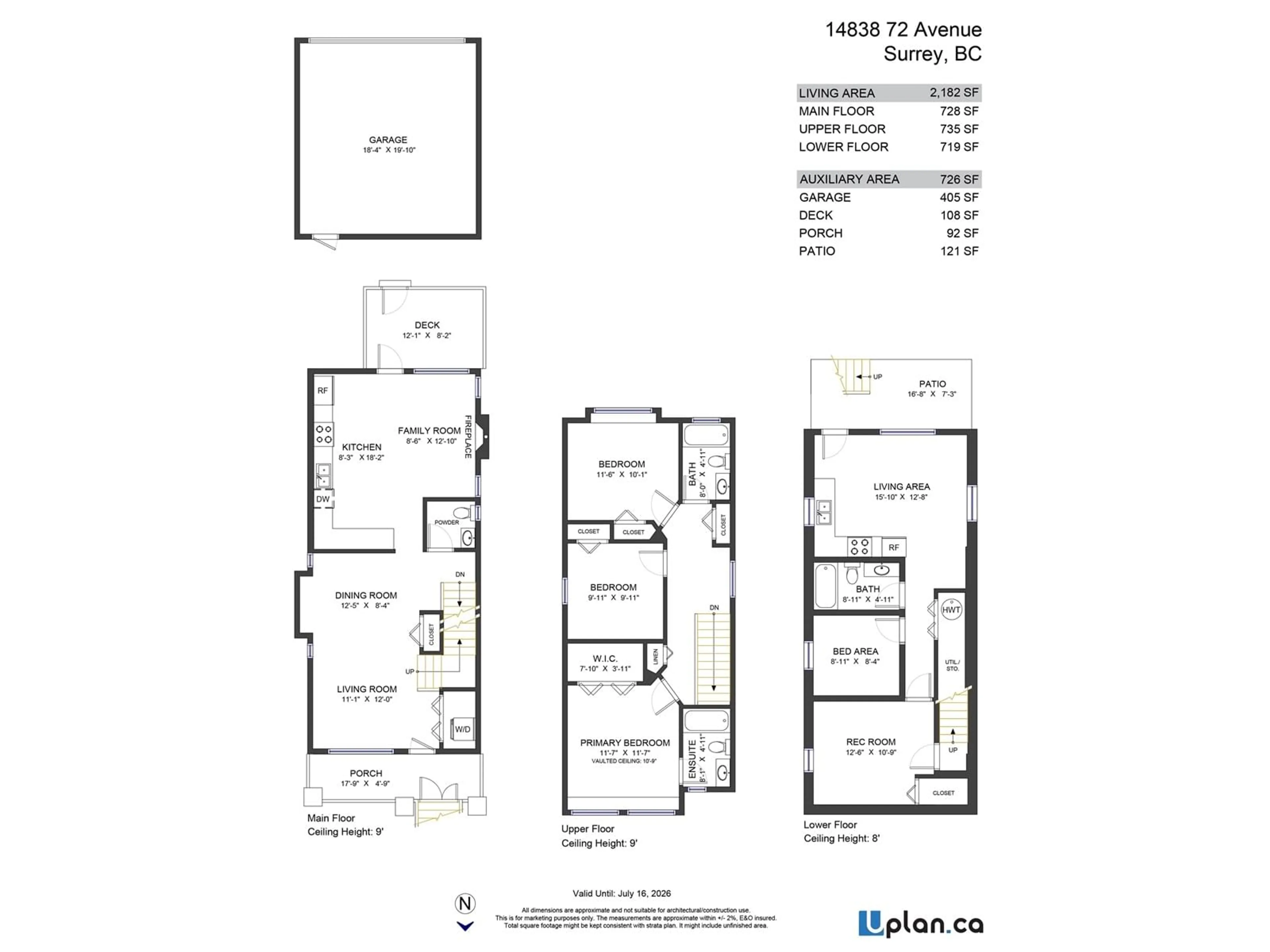 Floor plan for 14838 72, Surrey British Columbia V3S2G1