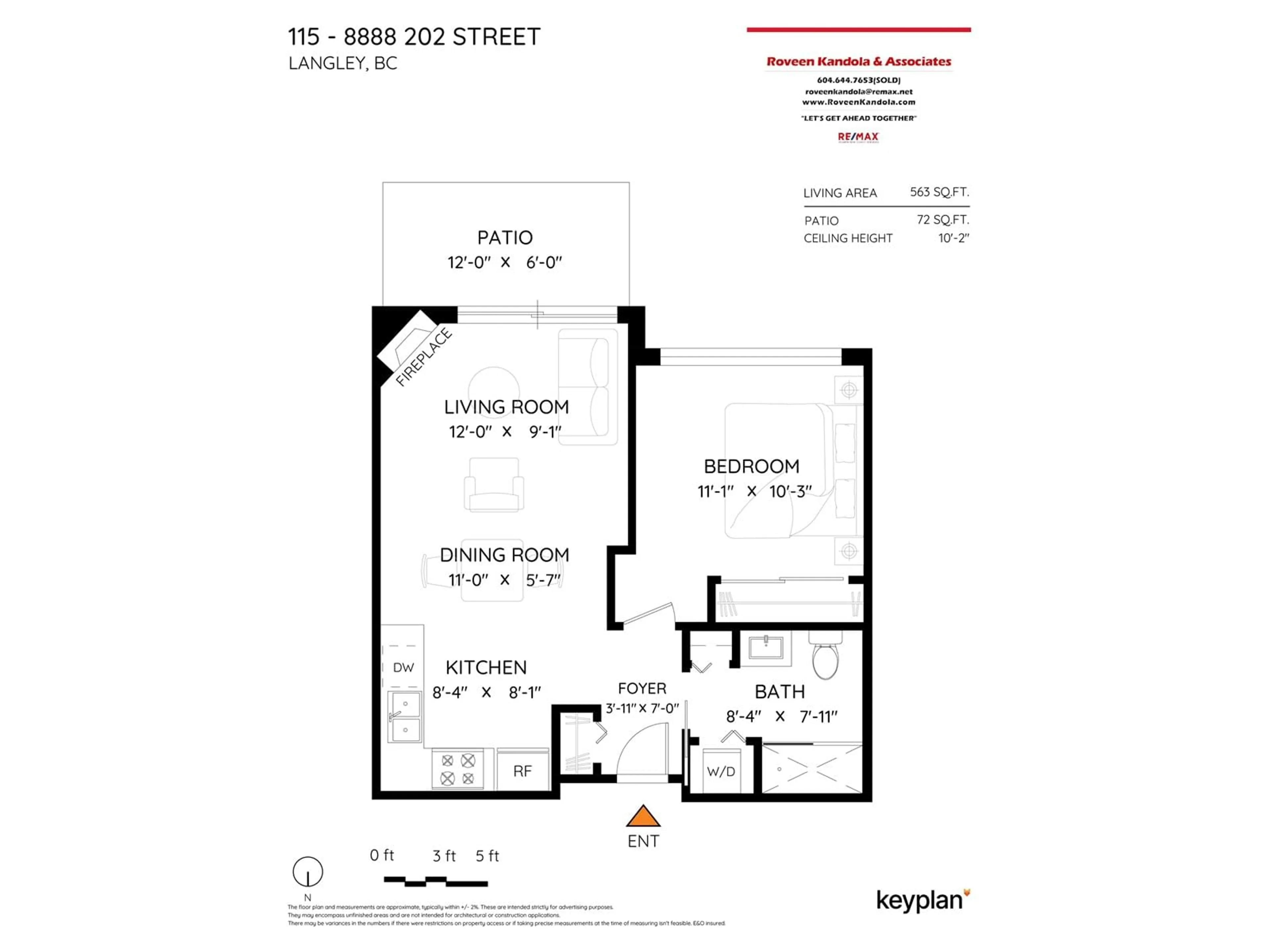 Floor plan for 115 - 8888 202, Langley British Columbia V1M4A7
