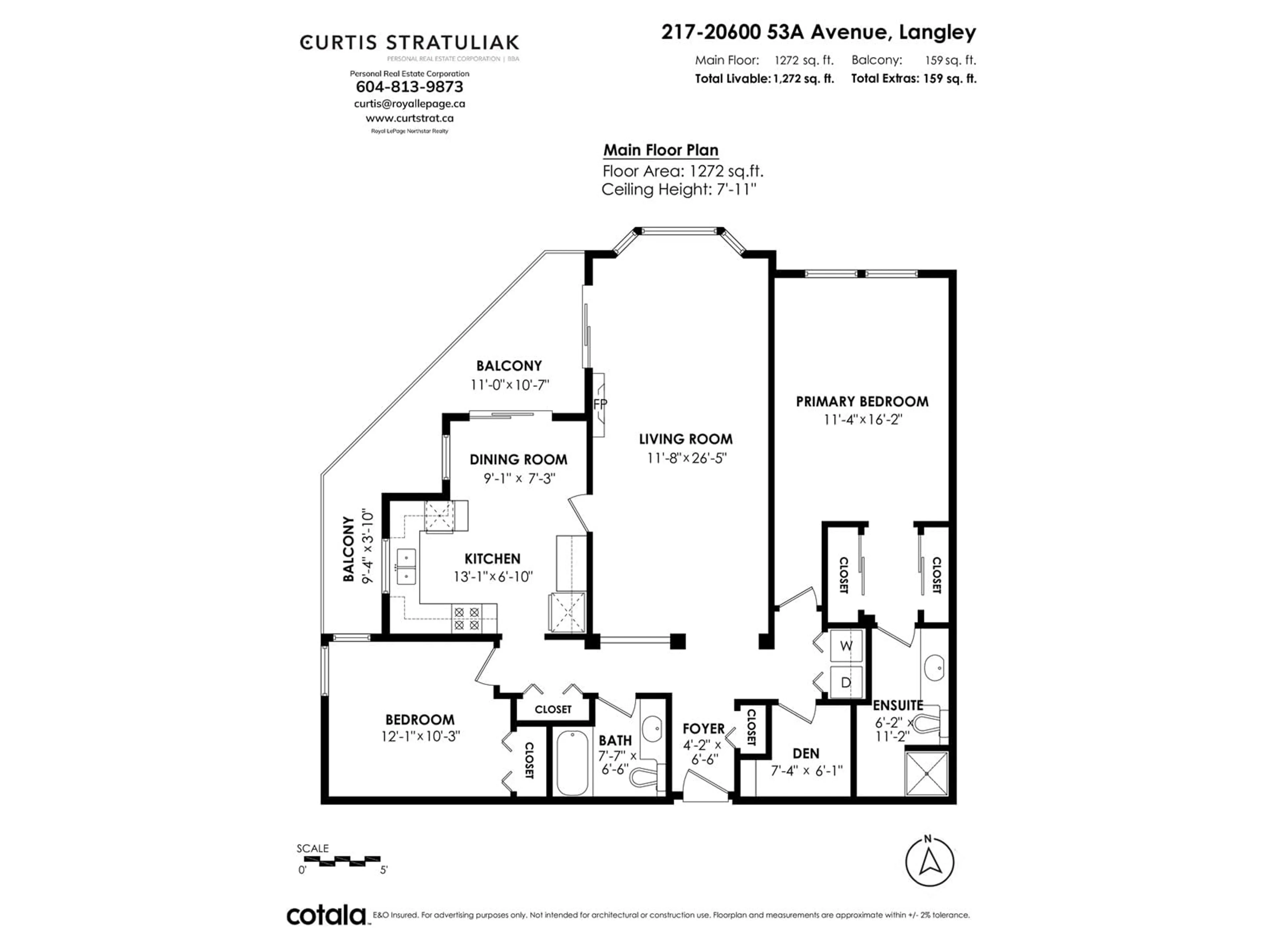 Floor plan for 217 - 20600 53A, Langley British Columbia V3A8C2