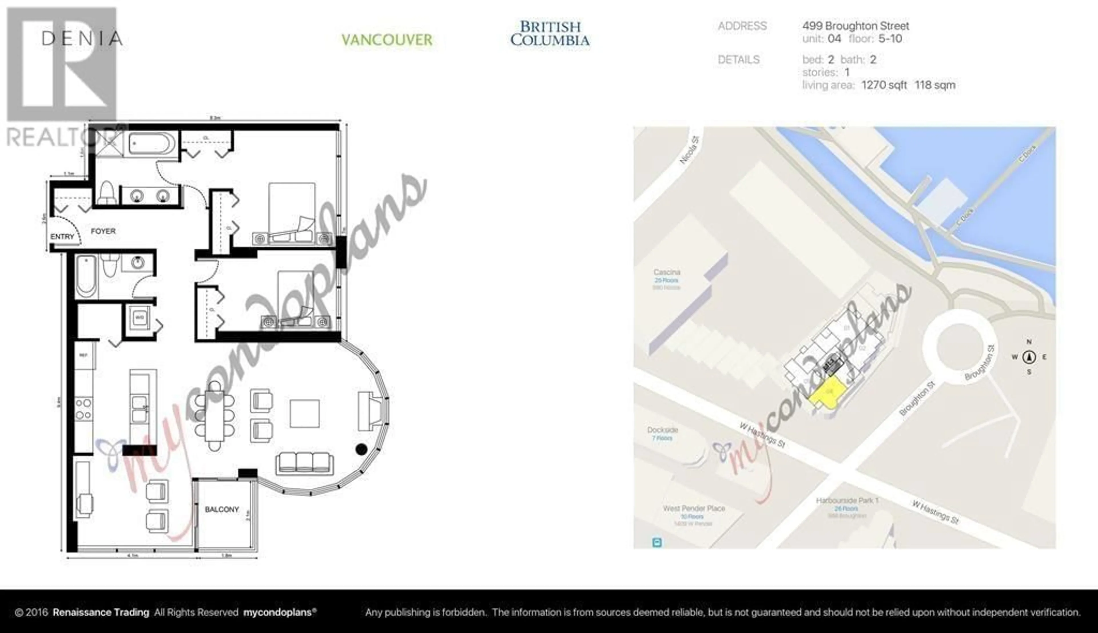 Floor plan for 704 - 499 BROUGHTON STREET, Vancouver British Columbia V6G3K1