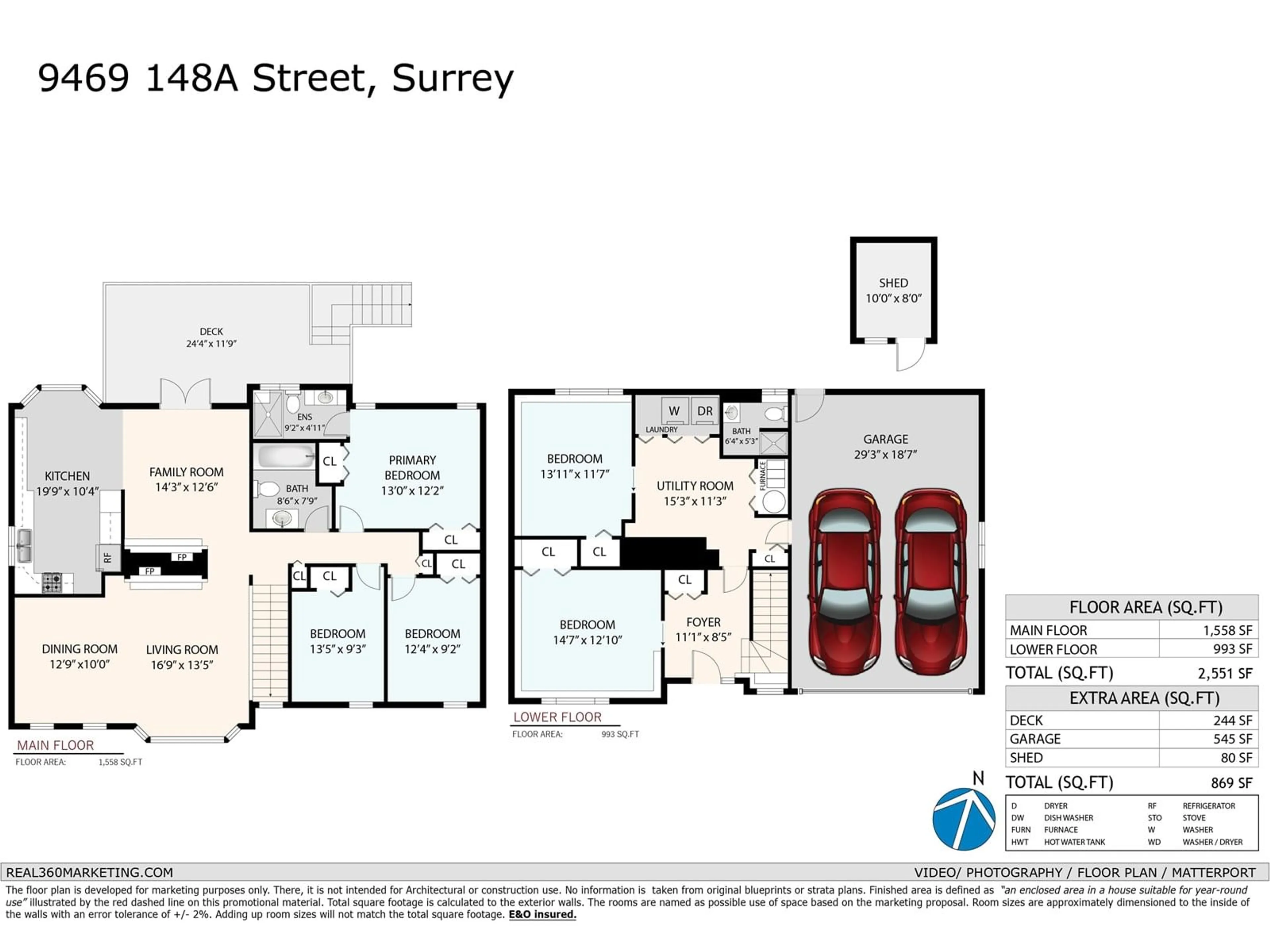 Floor plan for 9469 148A, Surrey British Columbia V3R8E2