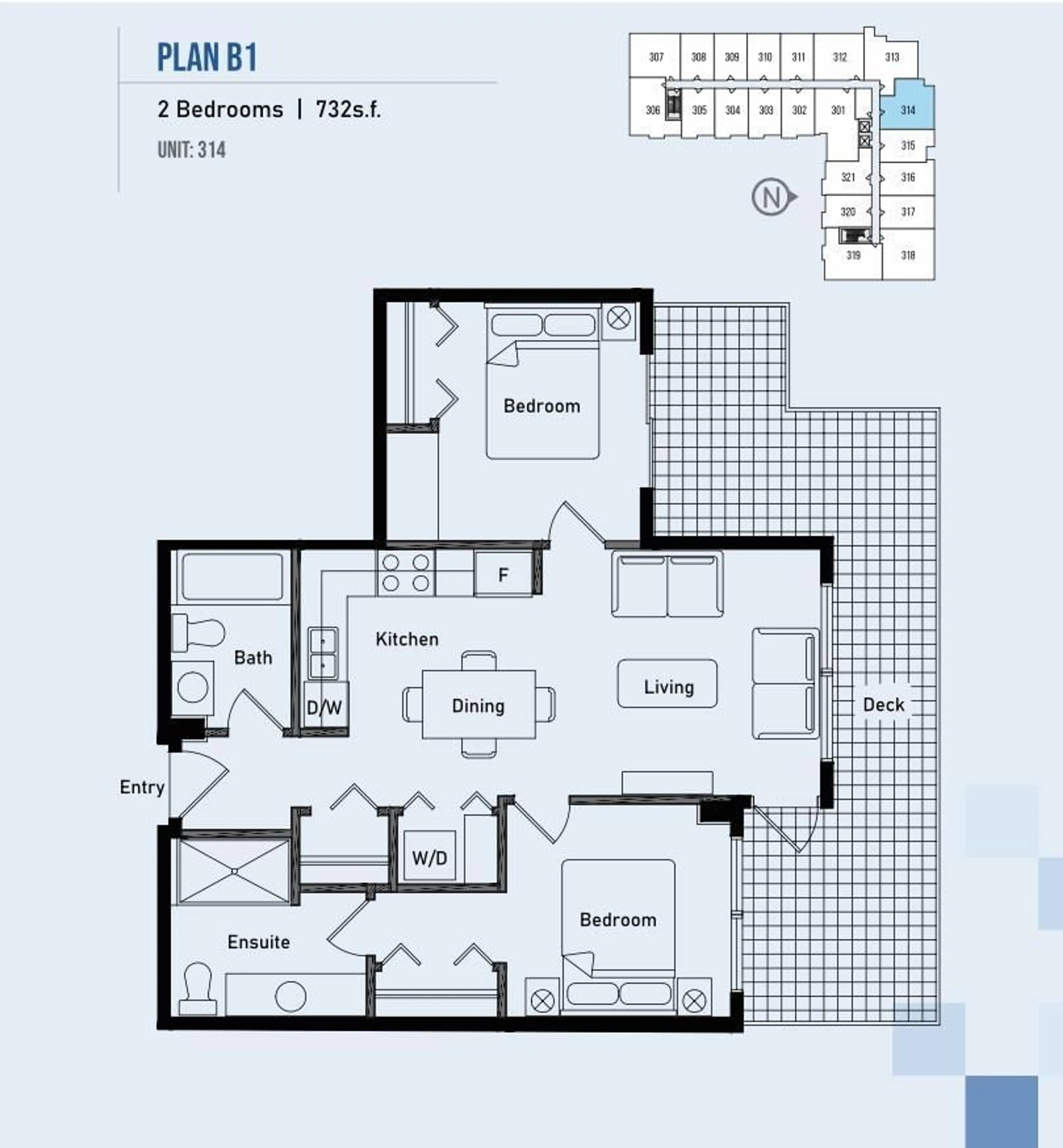 Floor plan for 314 - 7168 192, Surrey British Columbia V0V0V0