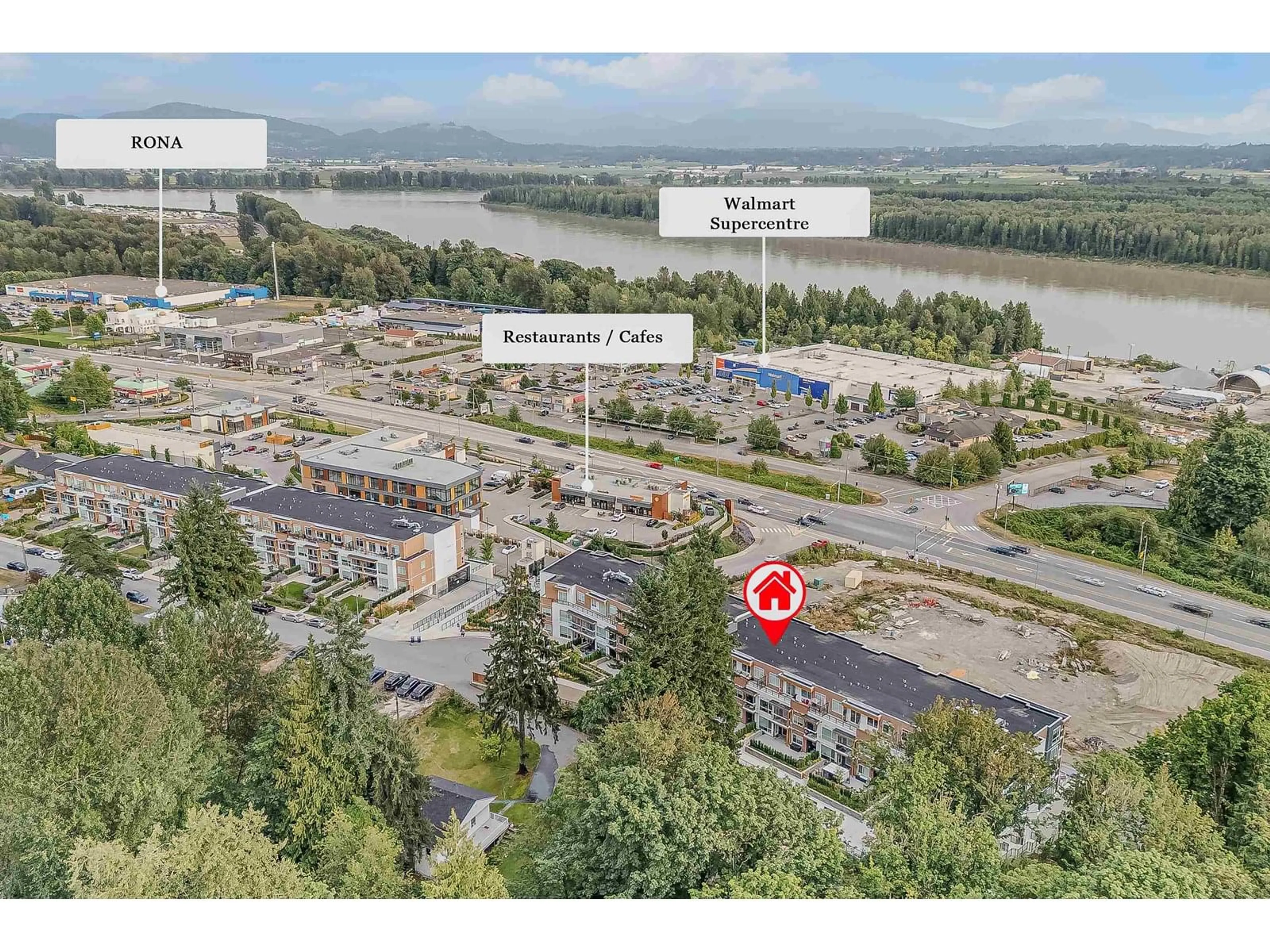 A pic from outside/outdoor area/front of a property/back of a property/a pic from drone, water/lake/river/ocean view for 206 - 31900 RAVEN, Mission British Columbia V2V0H5