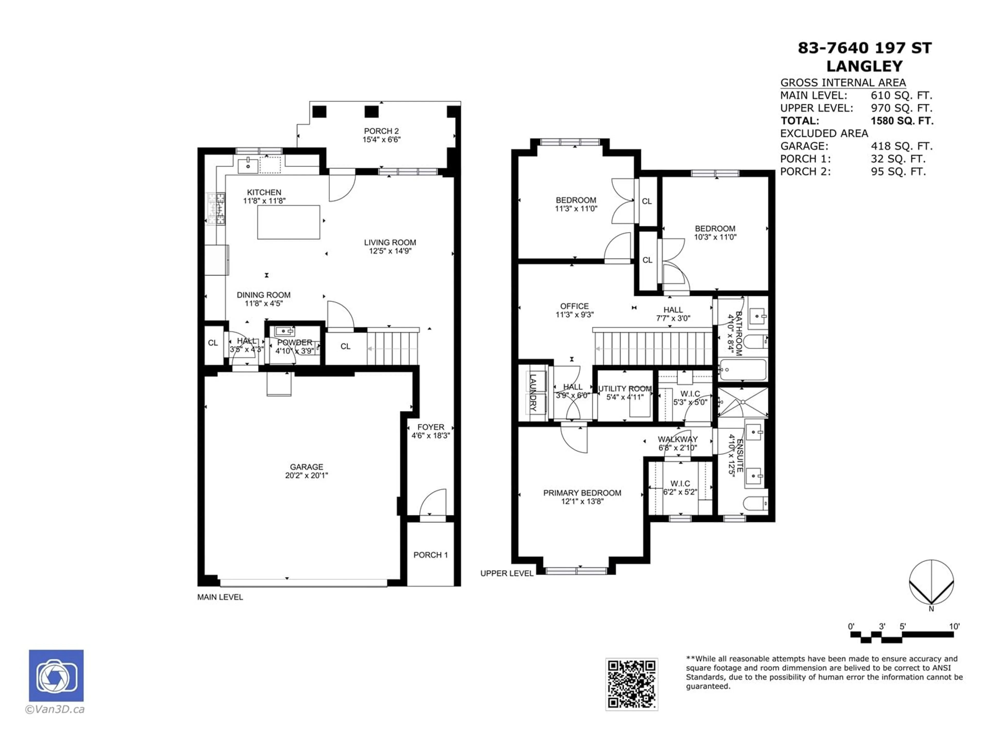 Floor plan for 83 - 7640 197, Langley British Columbia V2Y3W2