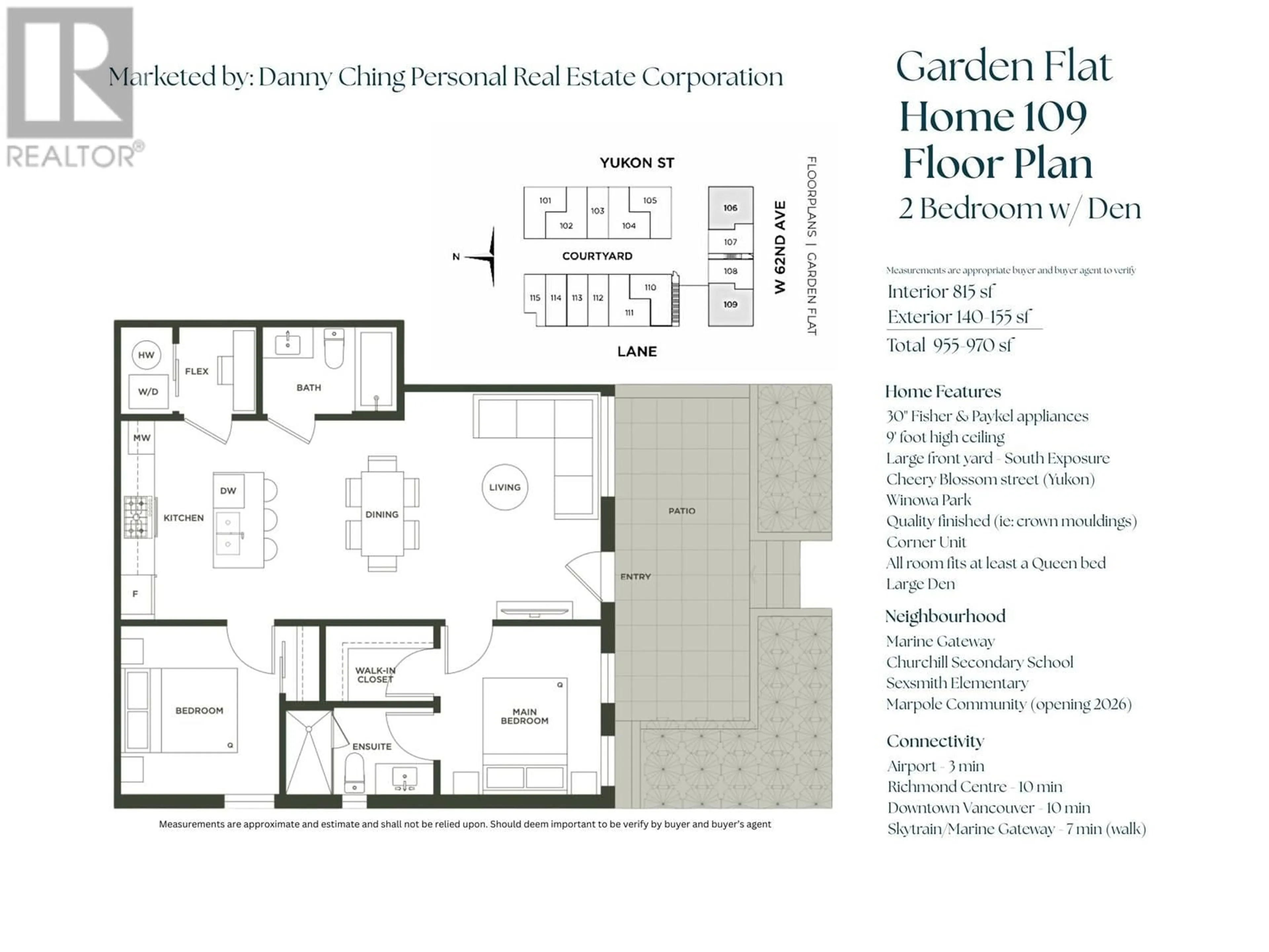 Floor plan for 109 - 7789 YUKON STREET, Vancouver British Columbia V5X2Y4