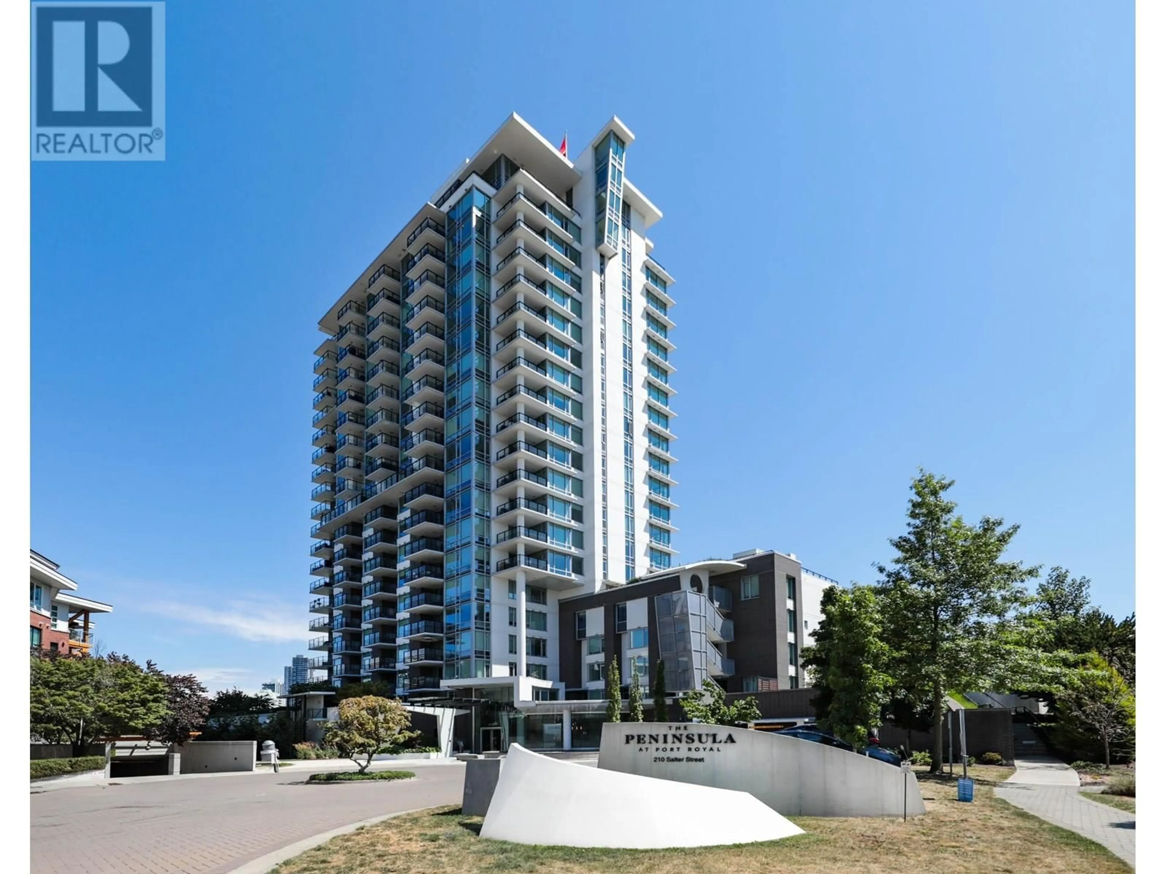 A pic from outside/outdoor area/front of a property/back of a property/a pic from drone, building for 908 - 210 SALTER STREET, New Westminster British Columbia V3M0J9