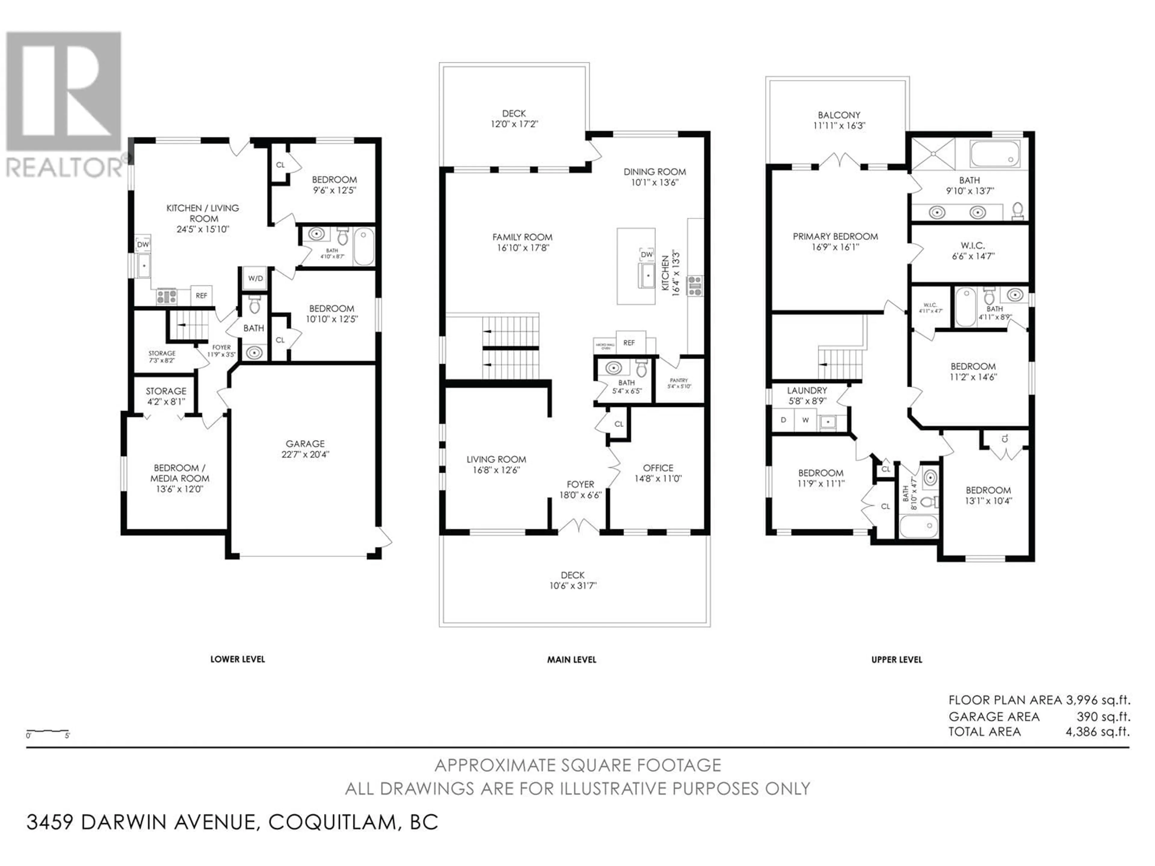 Floor plan for 3459 DARWIN AVENUE, Coquitlam British Columbia V3B3H6