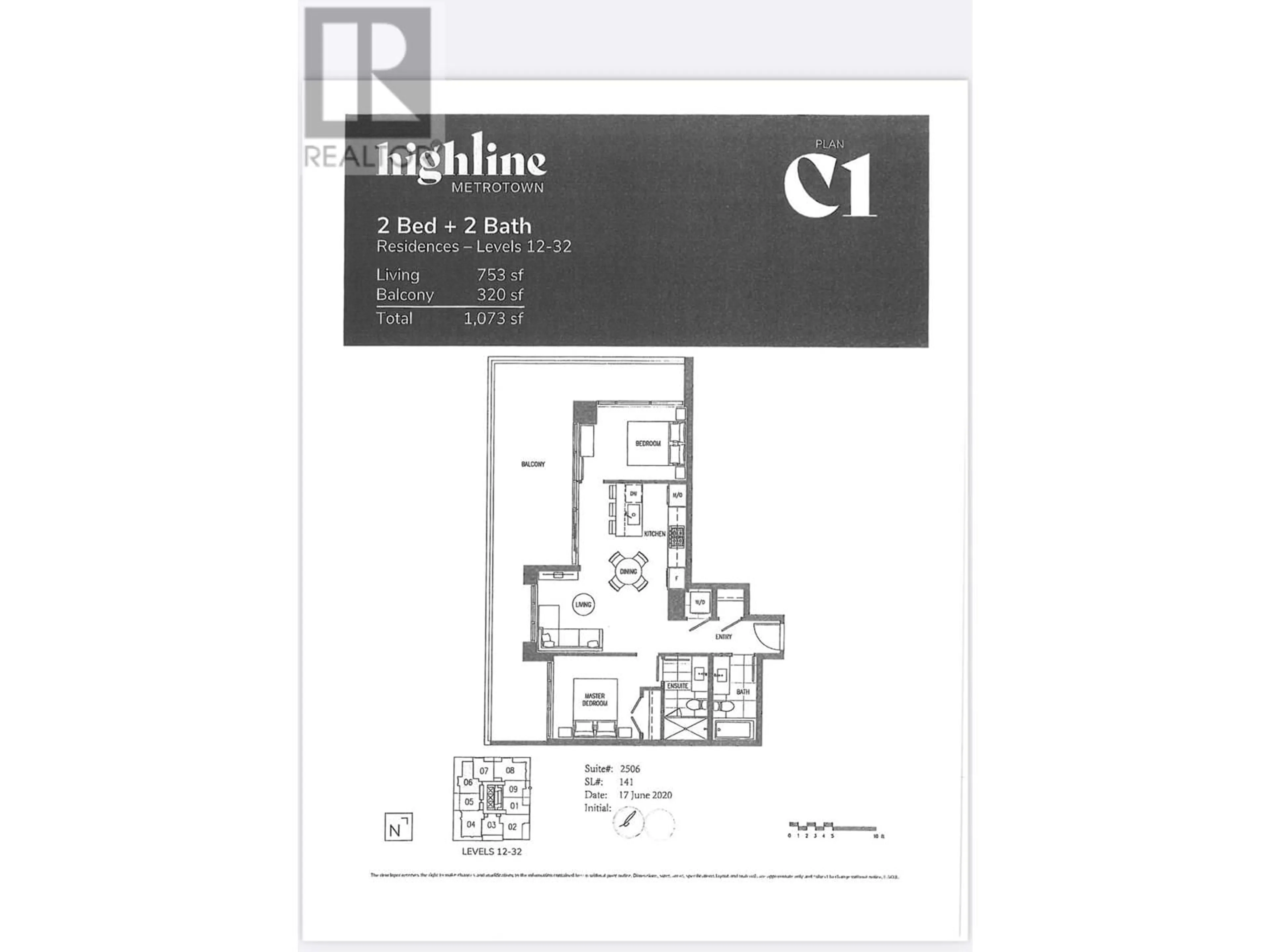 Floor plan for 2506 - 6511 SUSSEX AVENUE, Burnaby British Columbia V5H0K5