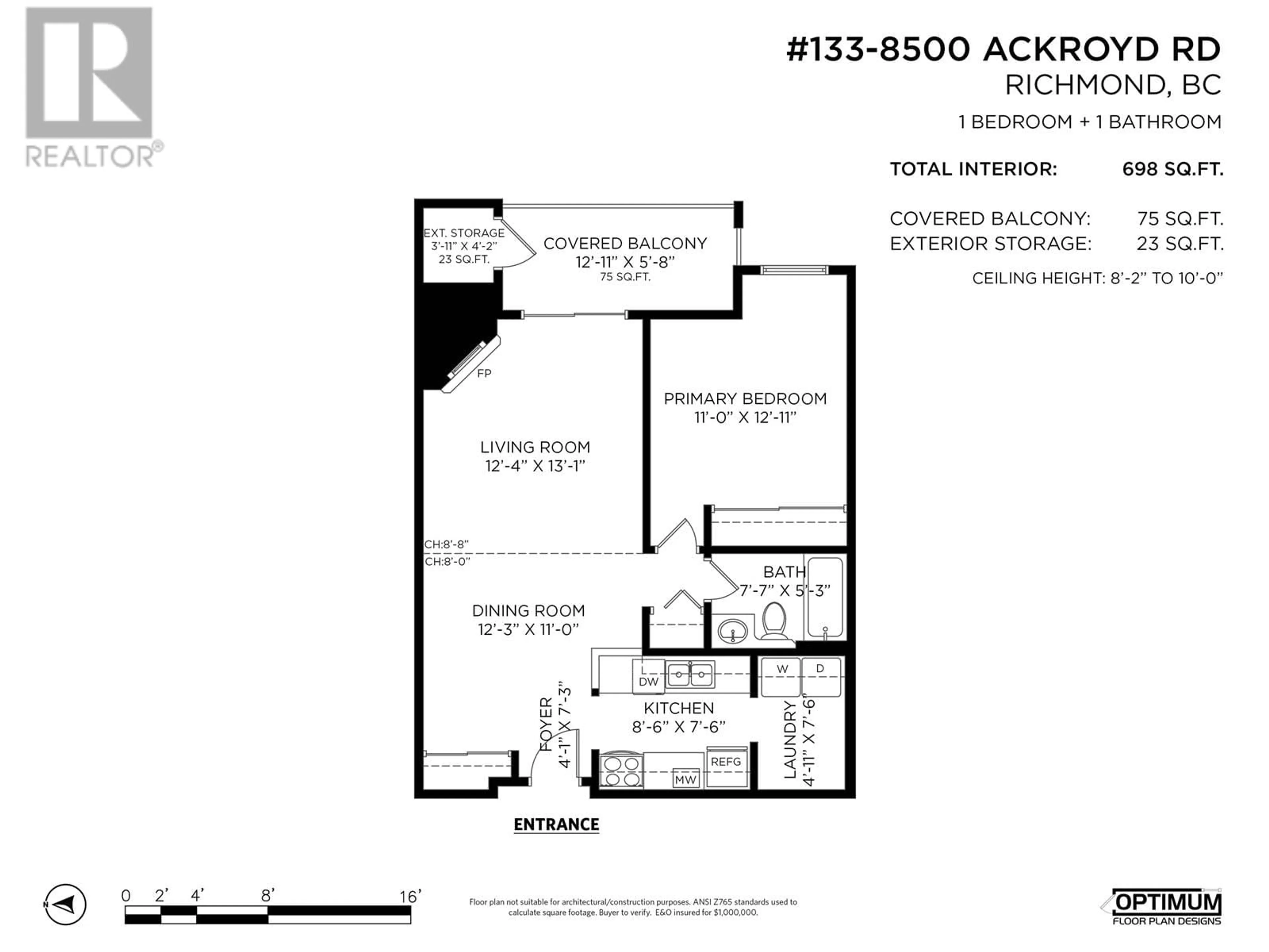 Floor plan for 133 - 8500 ACKROYD ROAD, Richmond British Columbia V6X3H8