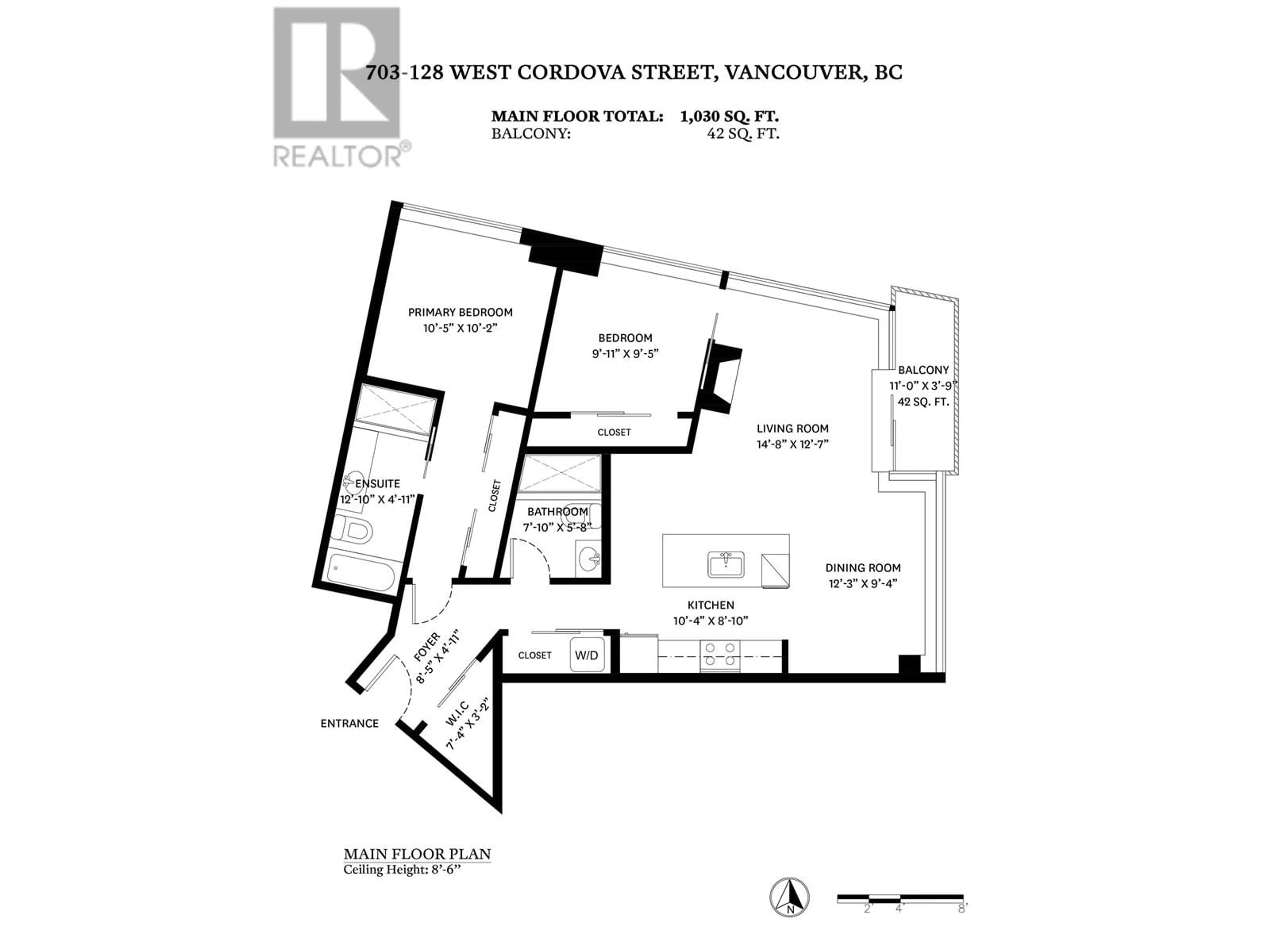 Floor plan for 703 - 128 CORDOVA STREET, Vancouver British Columbia V6B0E6