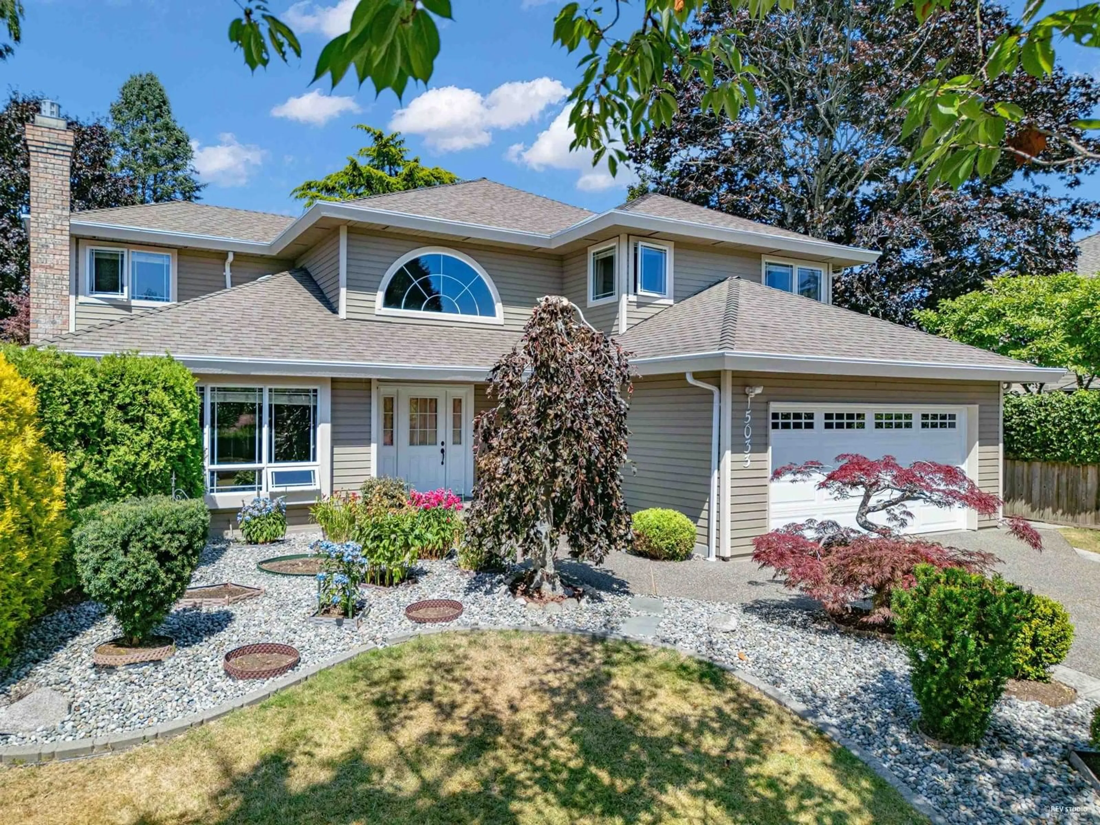 Home with vinyl exterior material, street for 15033 21B, Surrey British Columbia V4A8Z8