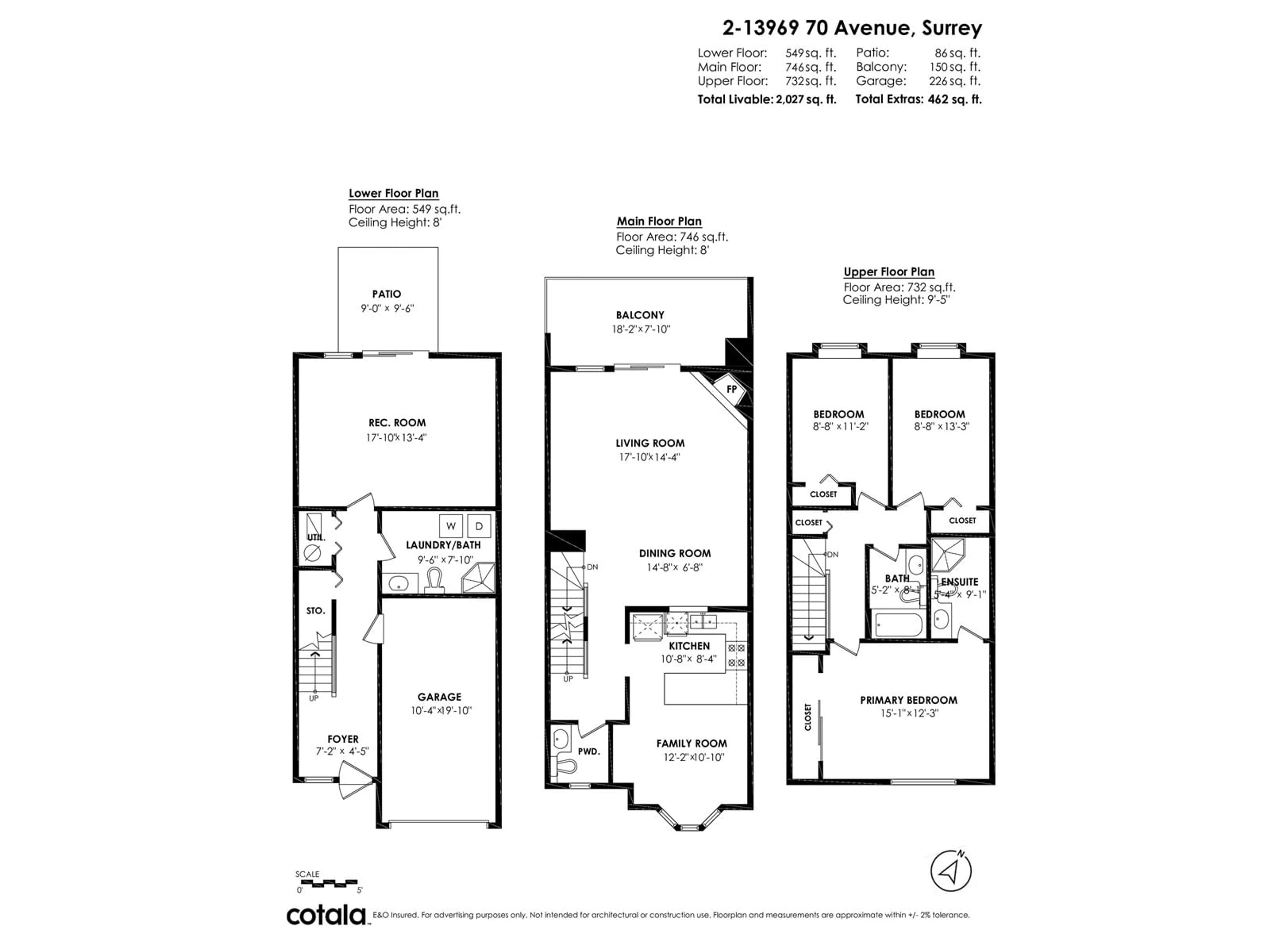 Floor plan for 2 - 13969 70, Surrey British Columbia V3W0J7