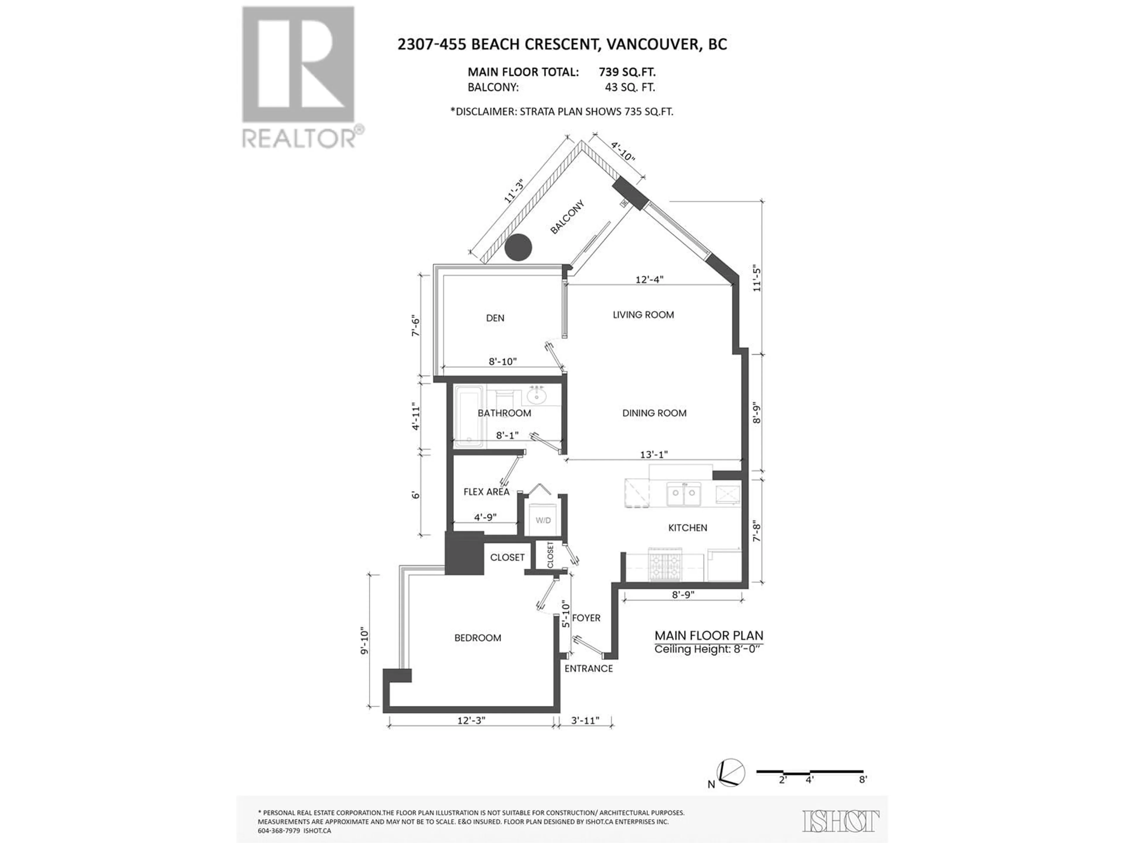 Floor plan for 2307 - 455 BEACH CRESCENT, Vancouver British Columbia V6Z3E5