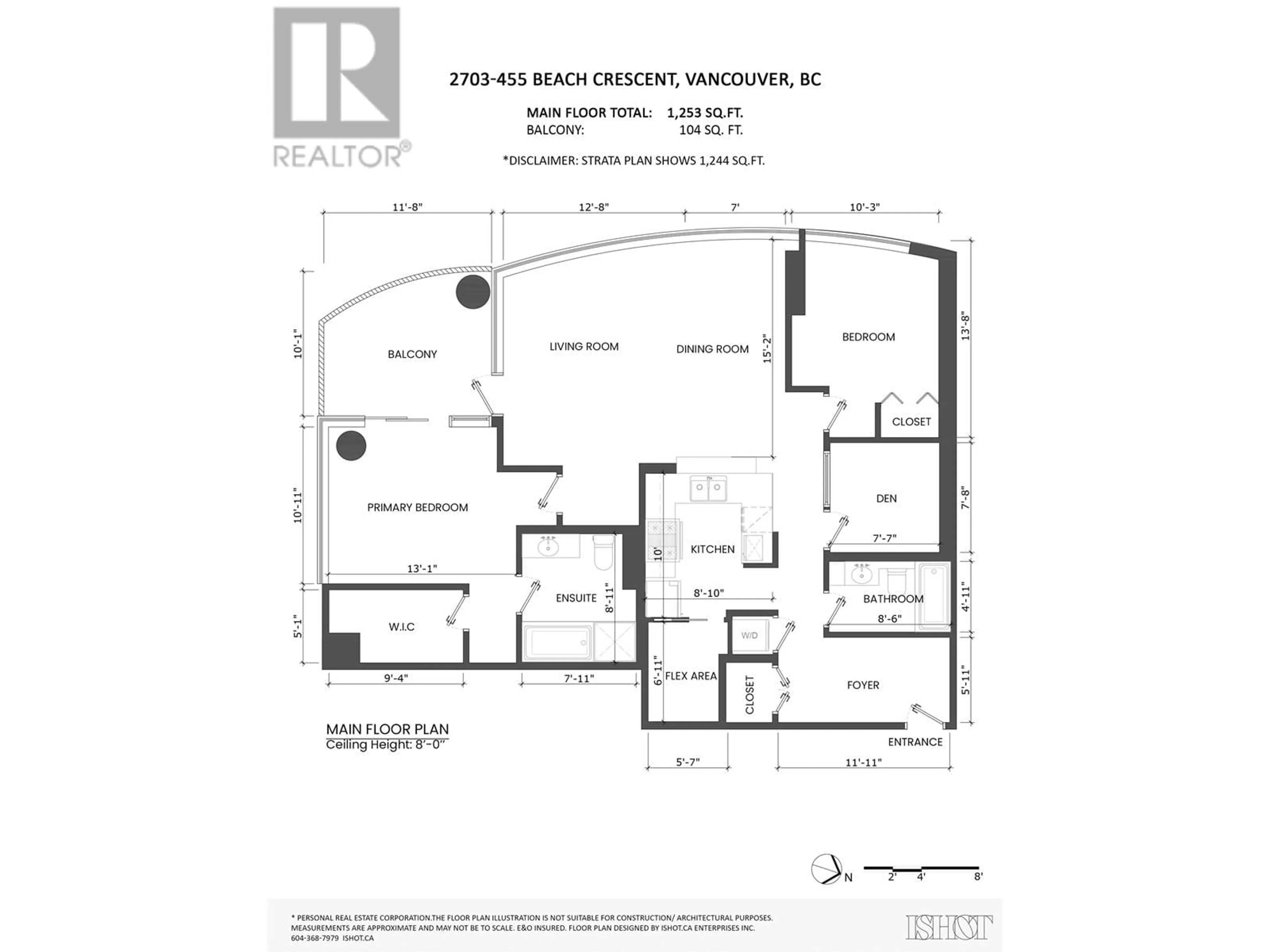 Floor plan for 2703 - 455 BEACH CRESCENT, Vancouver British Columbia V6Z3E5