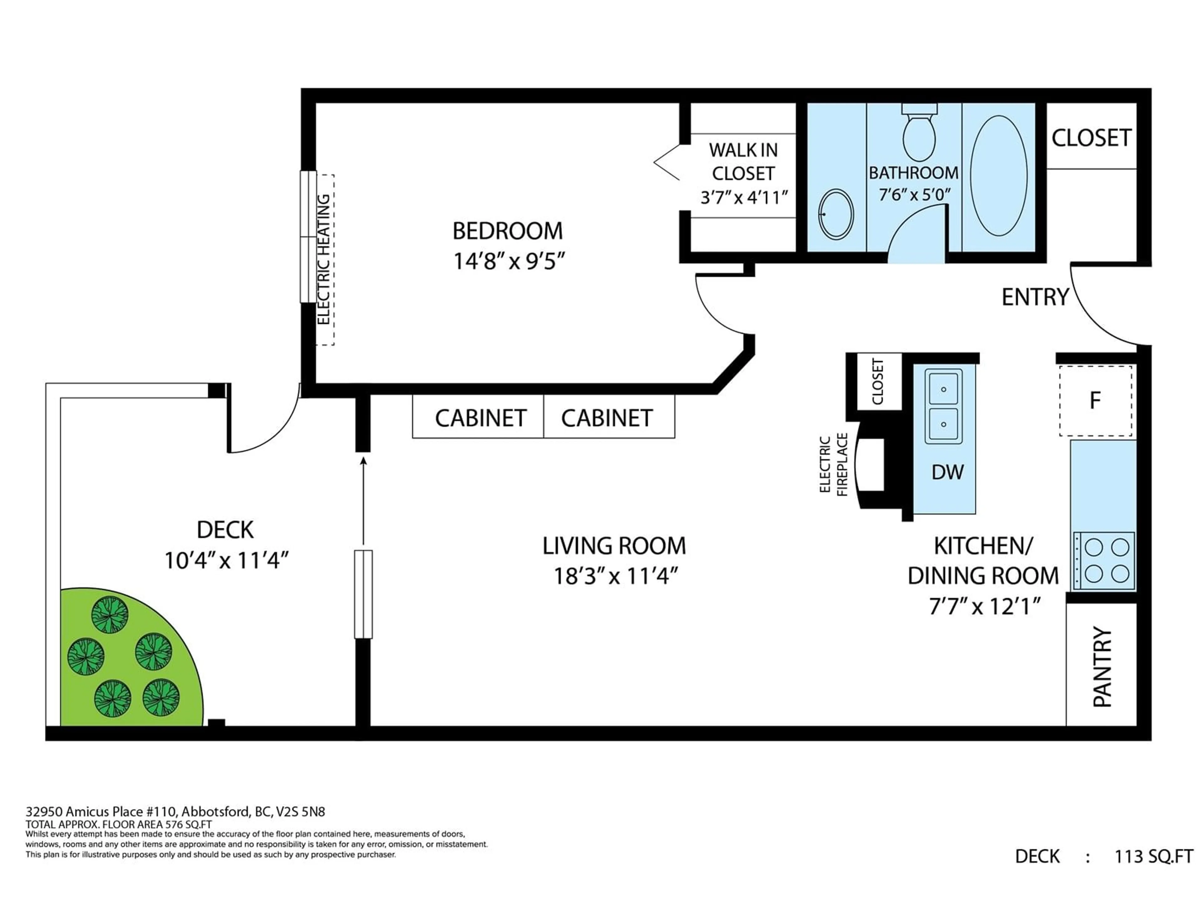 Floor plan for 110 - 32950 AMICUS, Abbotsford British Columbia V2S6G9