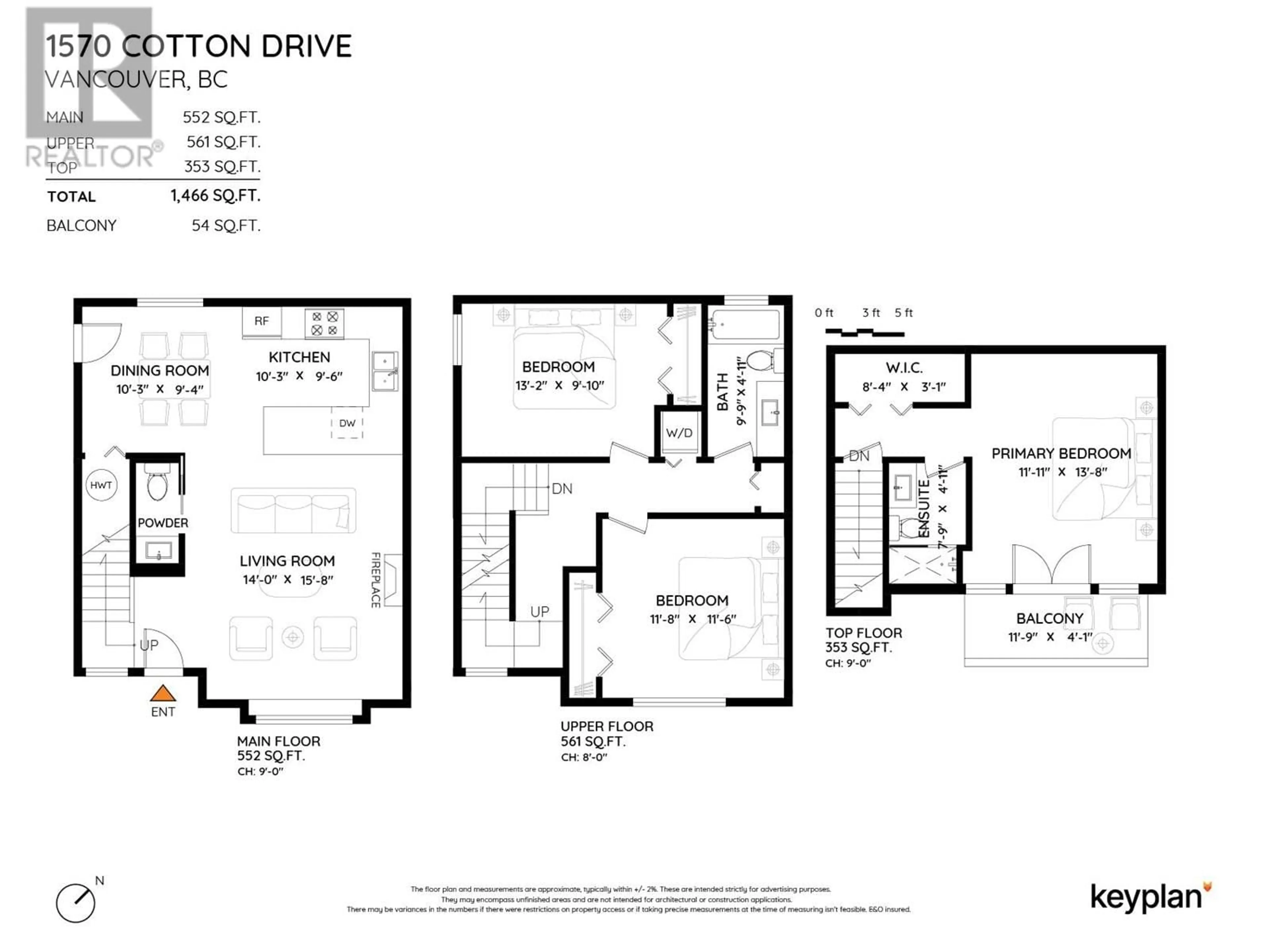 Floor plan for 1570 COTTON DRIVE, Vancouver British Columbia V5L3V2