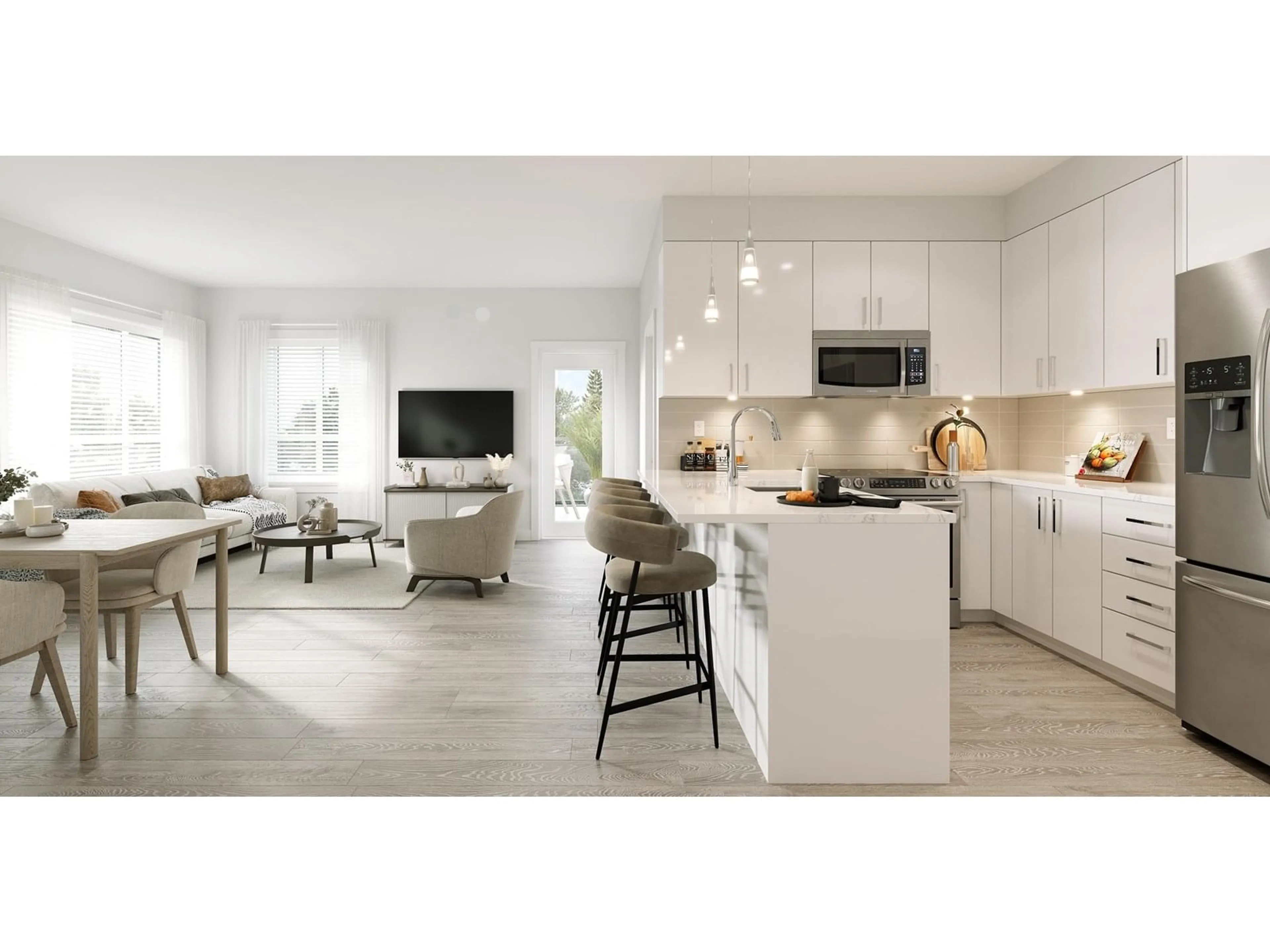 Open concept kitchen, ceramic/tile floor for 403 - 33886 PINE, Abbotsford British Columbia V2S2P3
