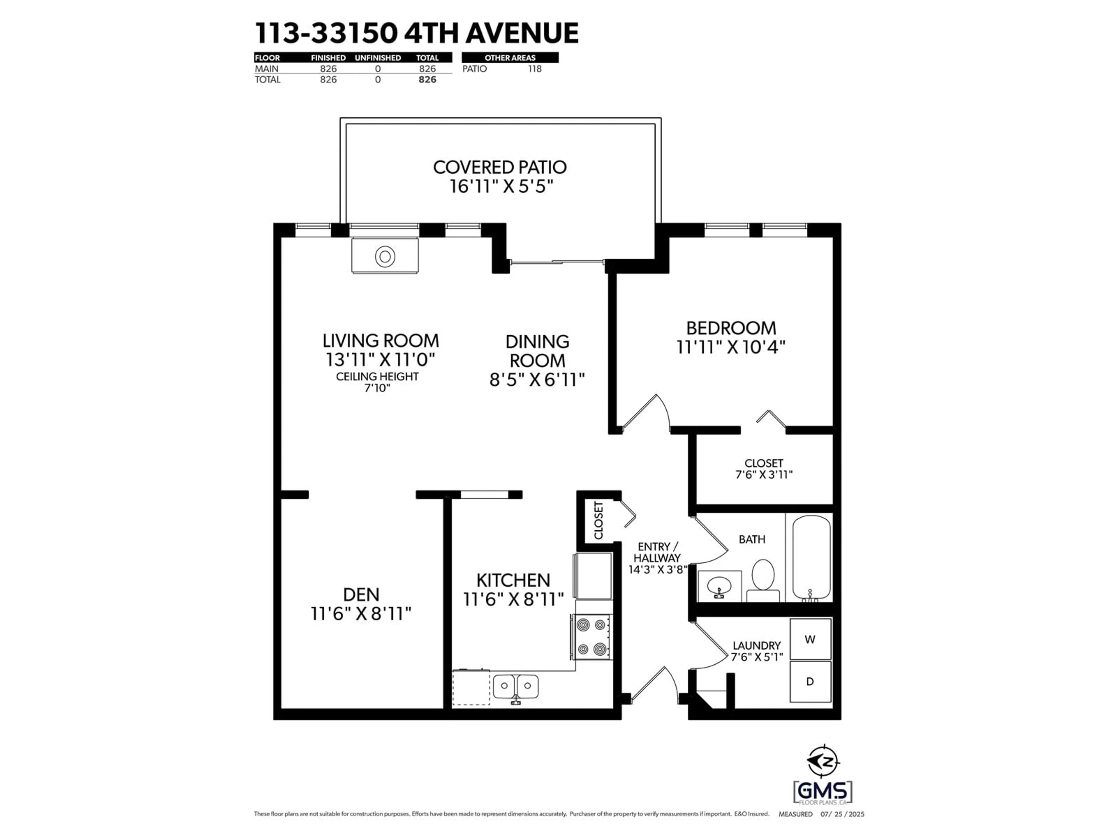 Floor plan for 113 - 33150 4TH, Mission British Columbia V2V7A3
