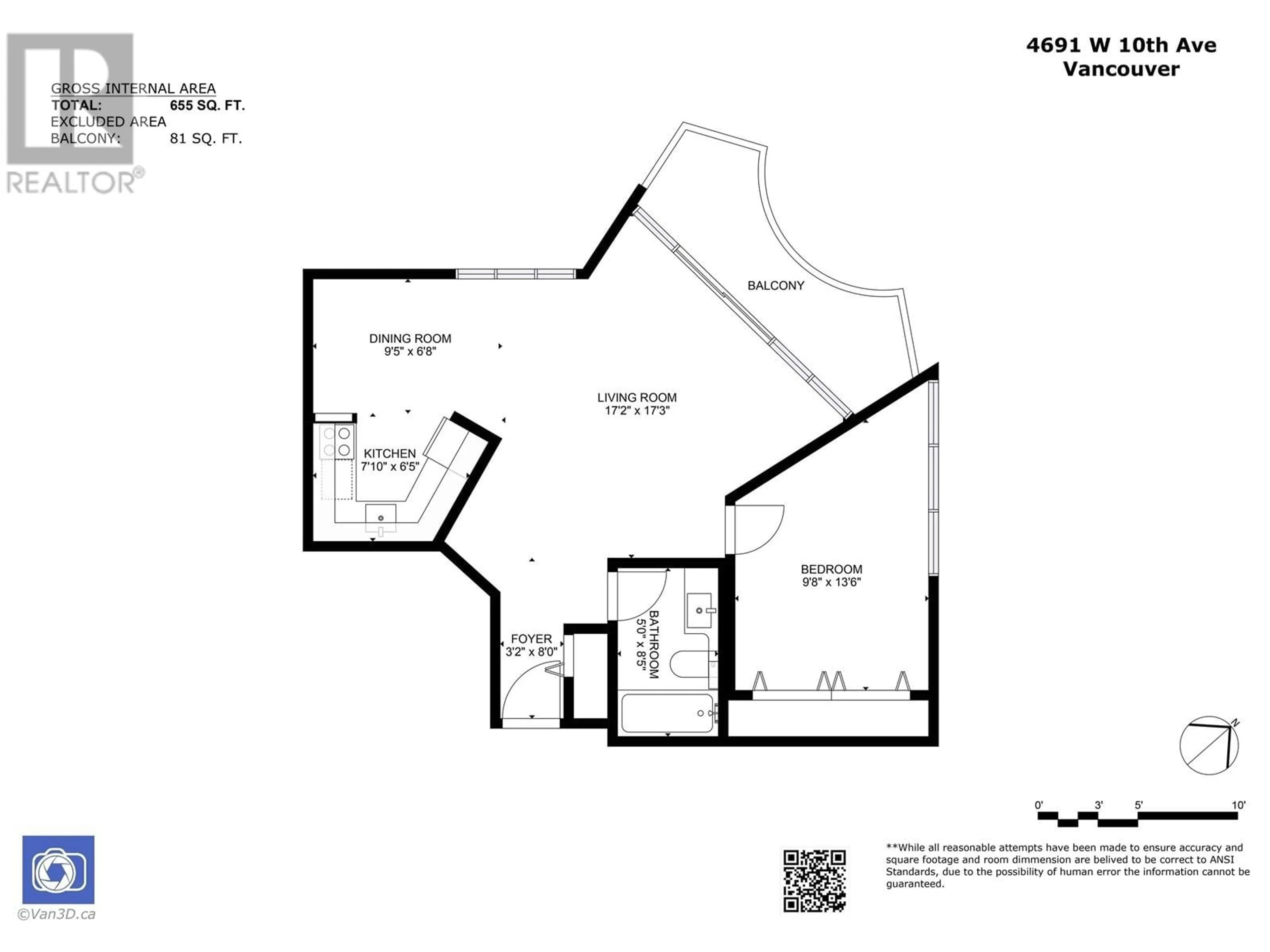 Floor plan for 303 - 4691 10TH AVENUE, Vancouver British Columbia V6R2J3