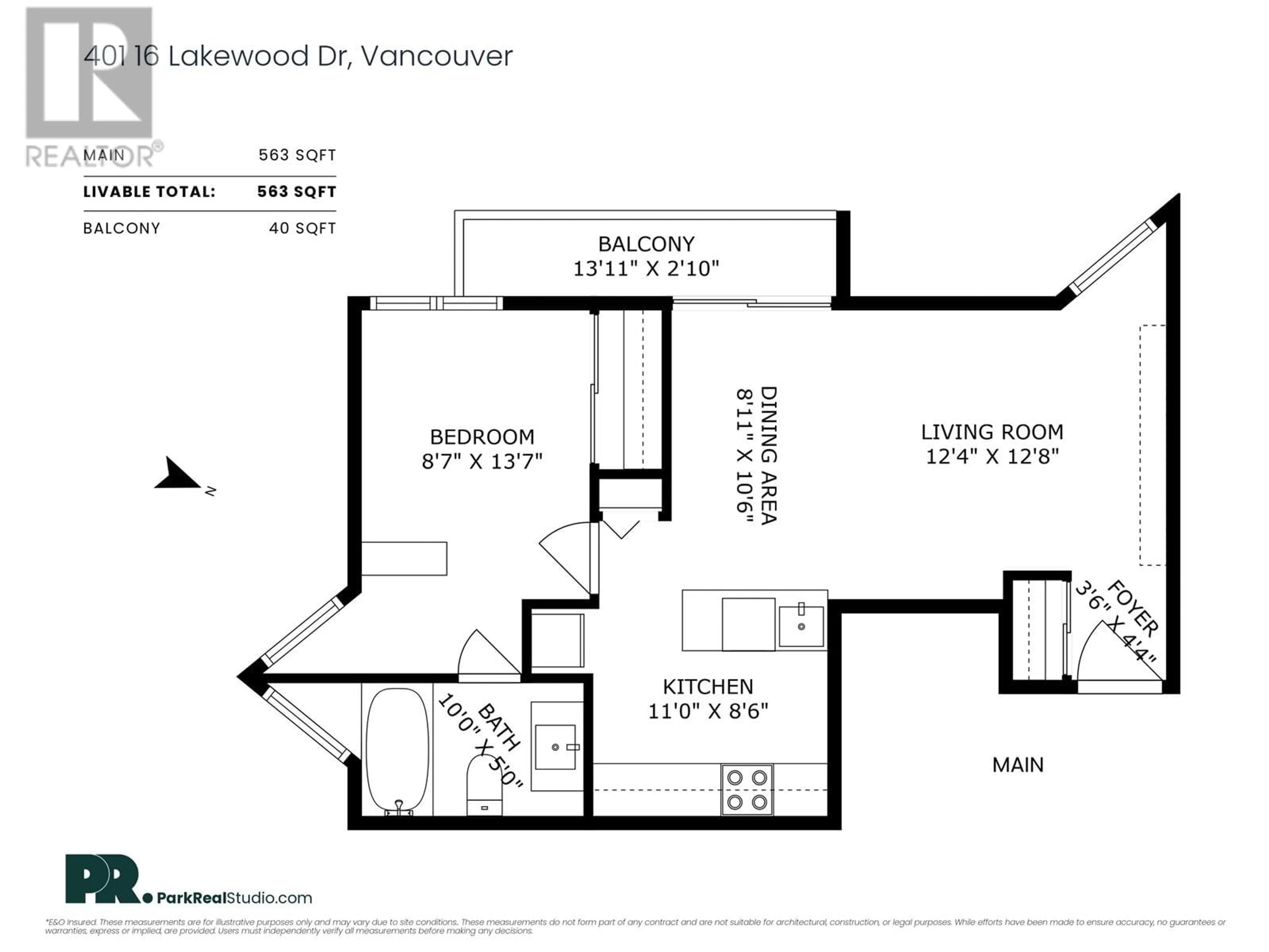 Floor plan for 401 - 16 LAKEWOOD DRIVE, Vancouver British Columbia V5L4L1