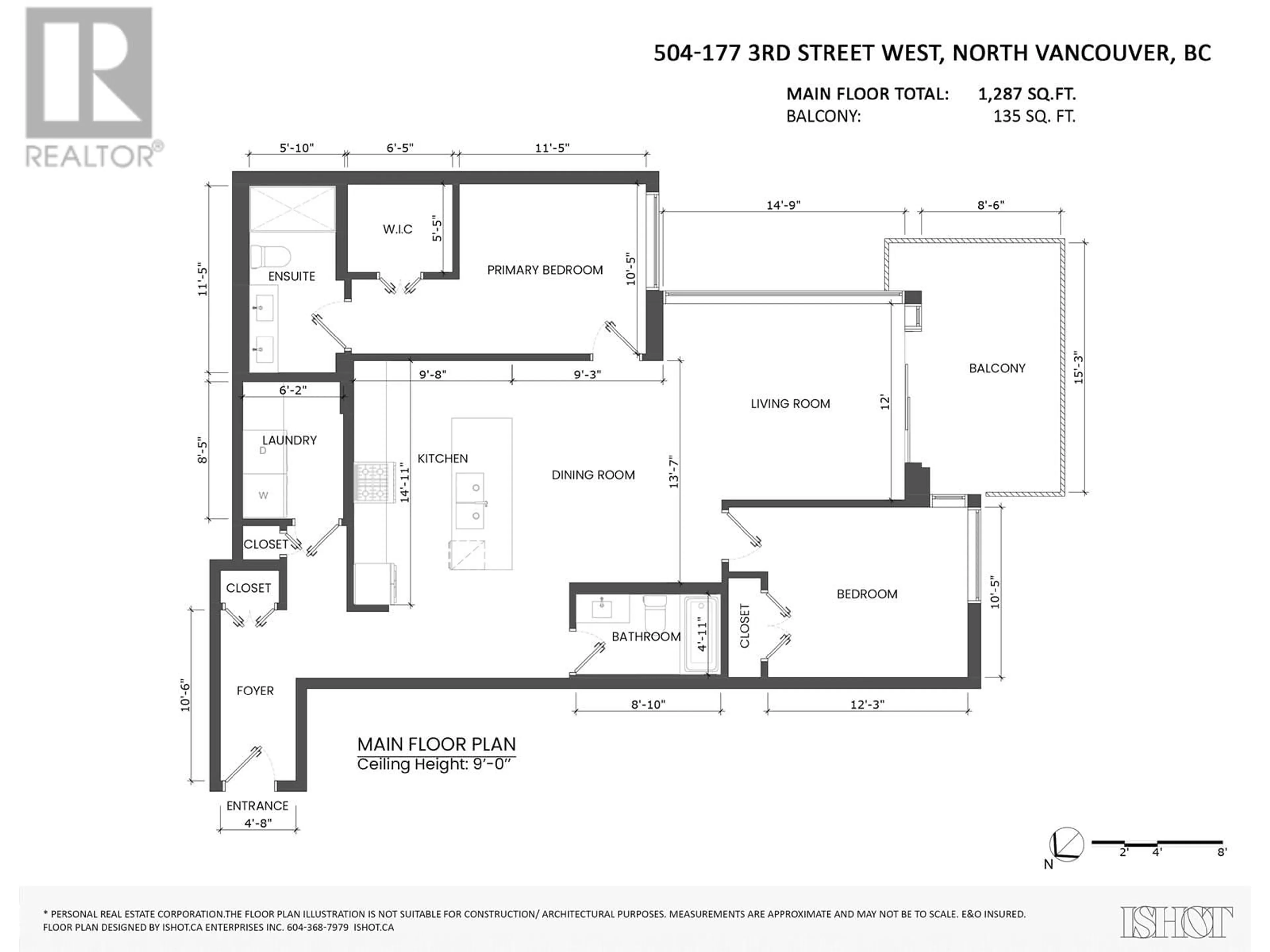 Floor plan for 504 - 177 3RD STREET, North Vancouver British Columbia V7M0G5