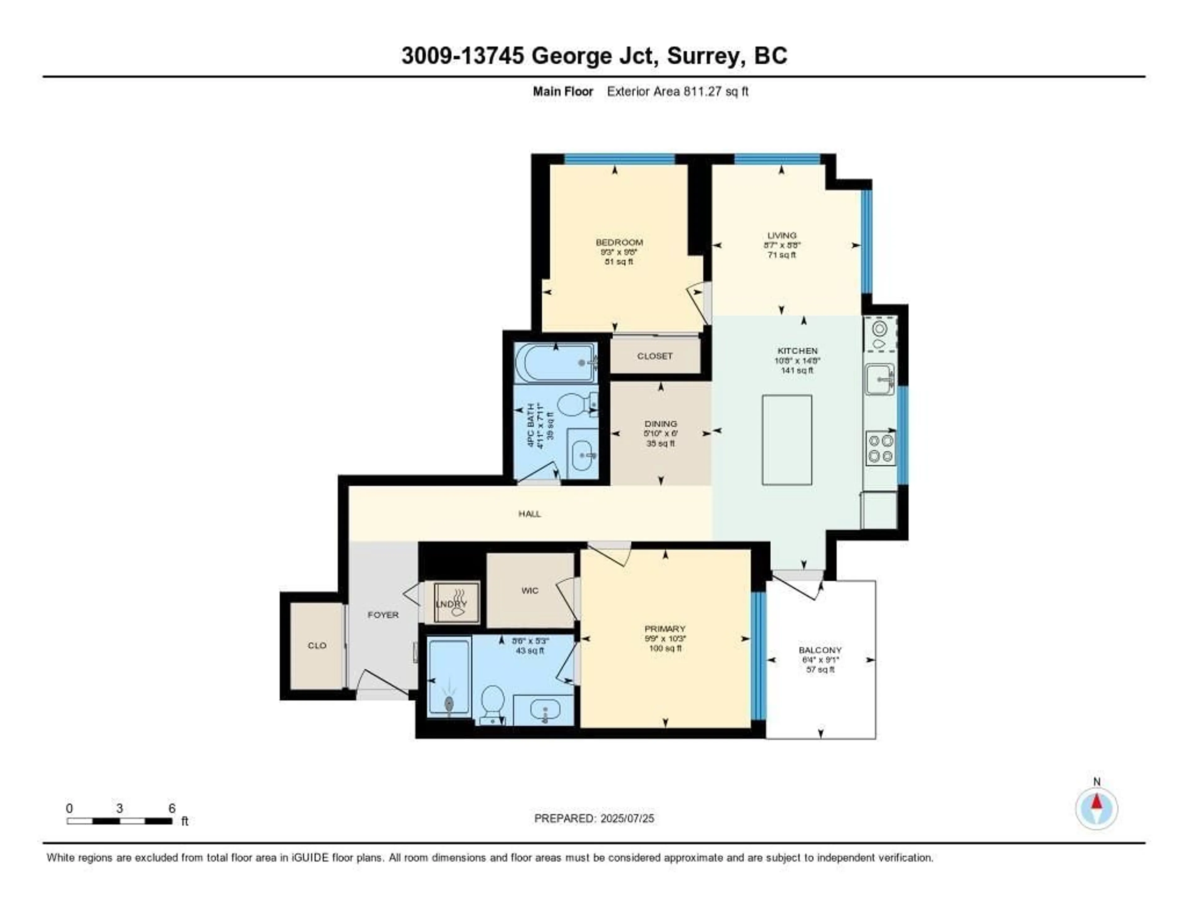 Floor plan for 3009 - 13745 GEORGE JUNCTION, Surrey British Columbia V3T4Y3