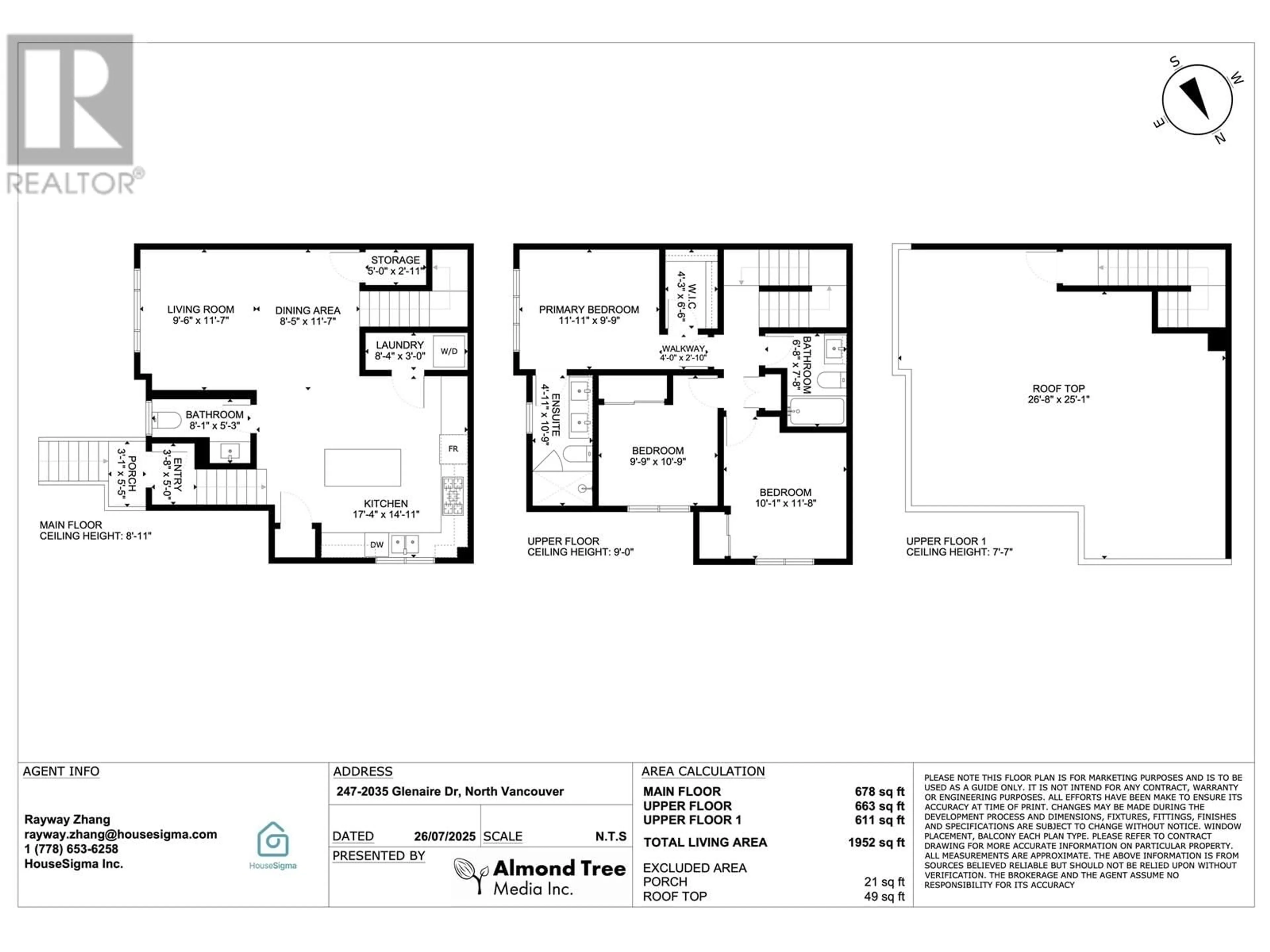 Floor plan for 247 - 2035 GLENAIRE DRIVE, North Vancouver British Columbia V7P1Y2