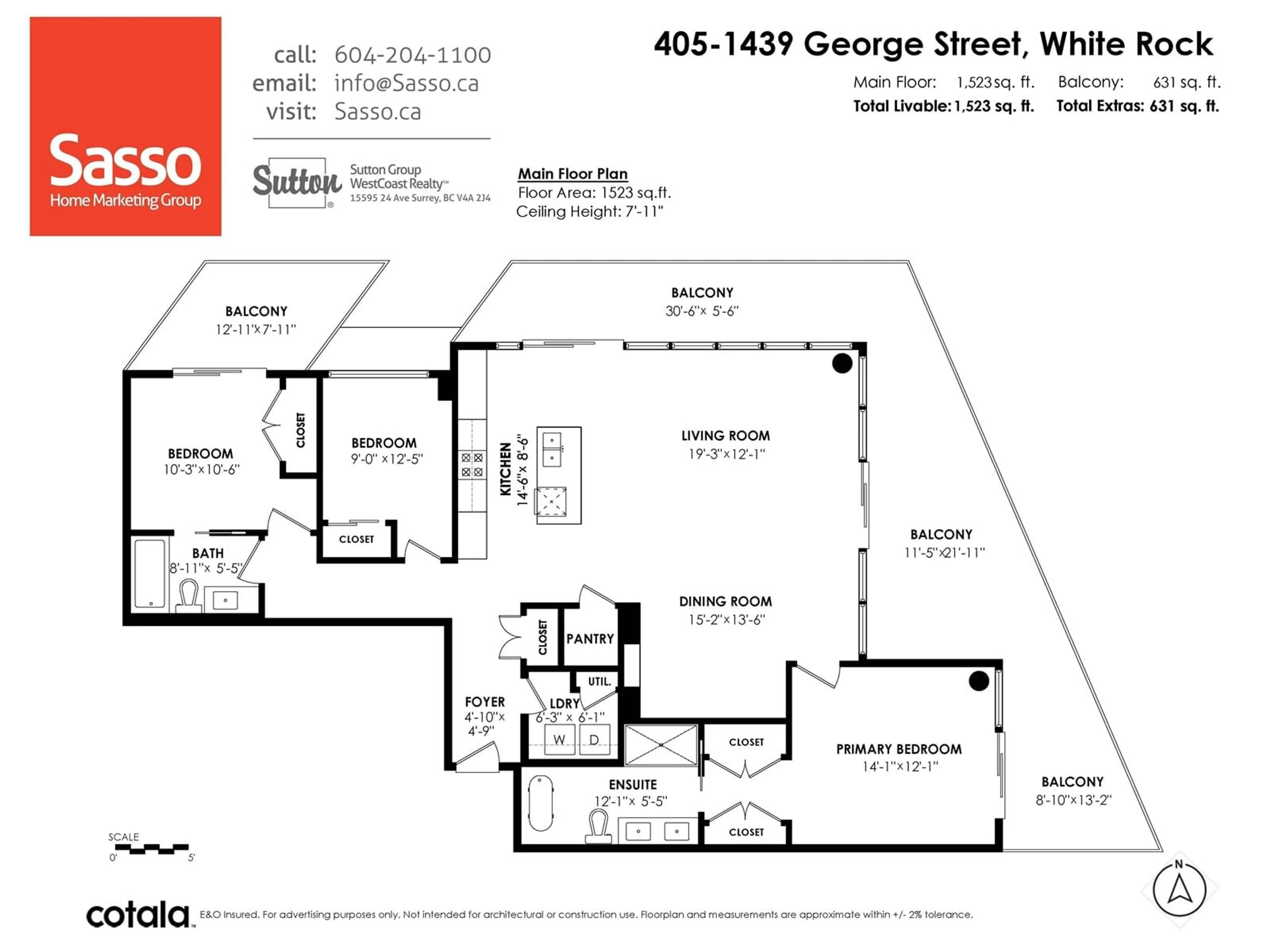 Floor plan for 405 - 1439 GEORGE, White Rock British Columbia V4B0B9