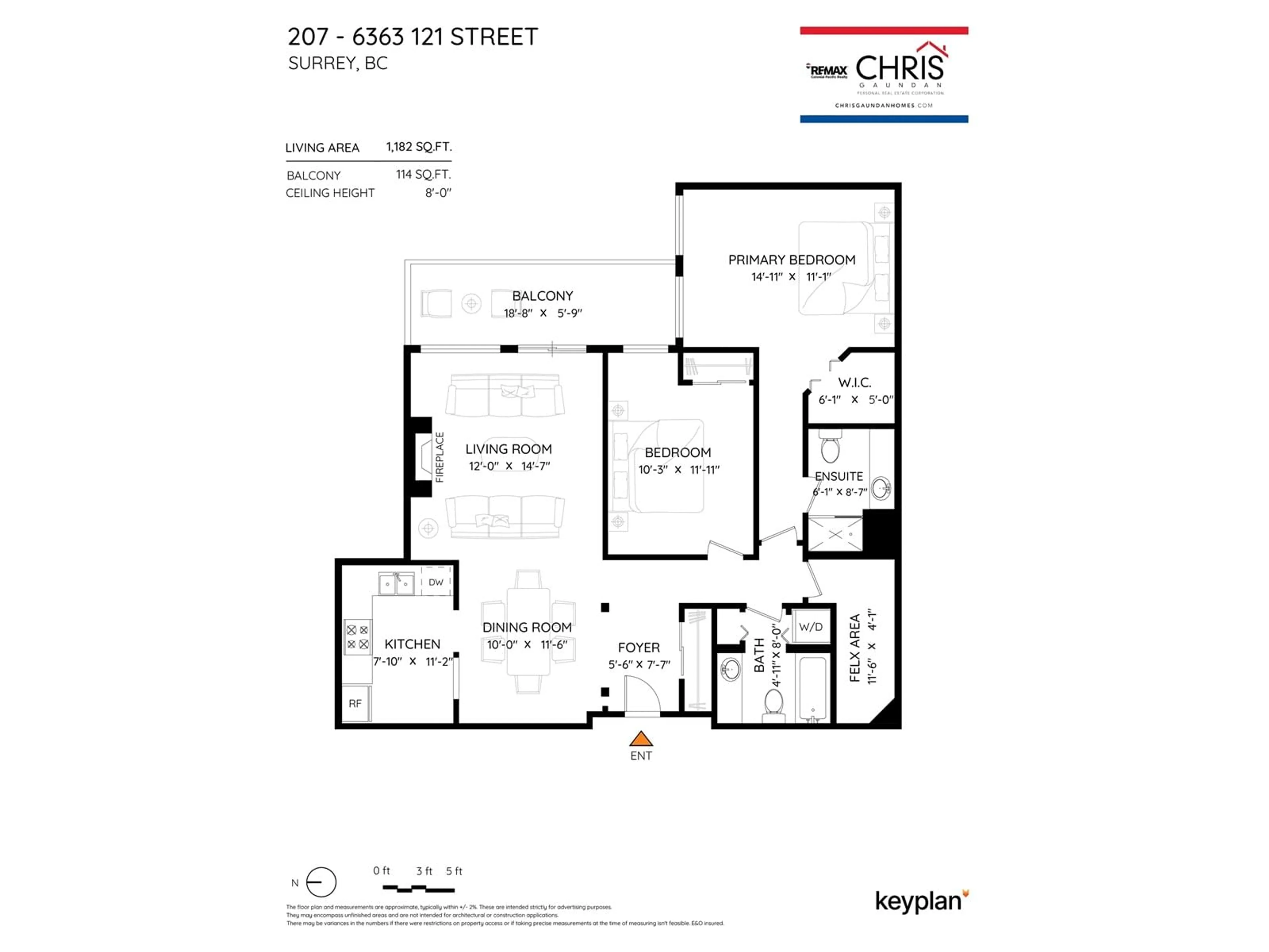 Floor plan for 207 - 6363 121, Surrey British Columbia V3X3K6