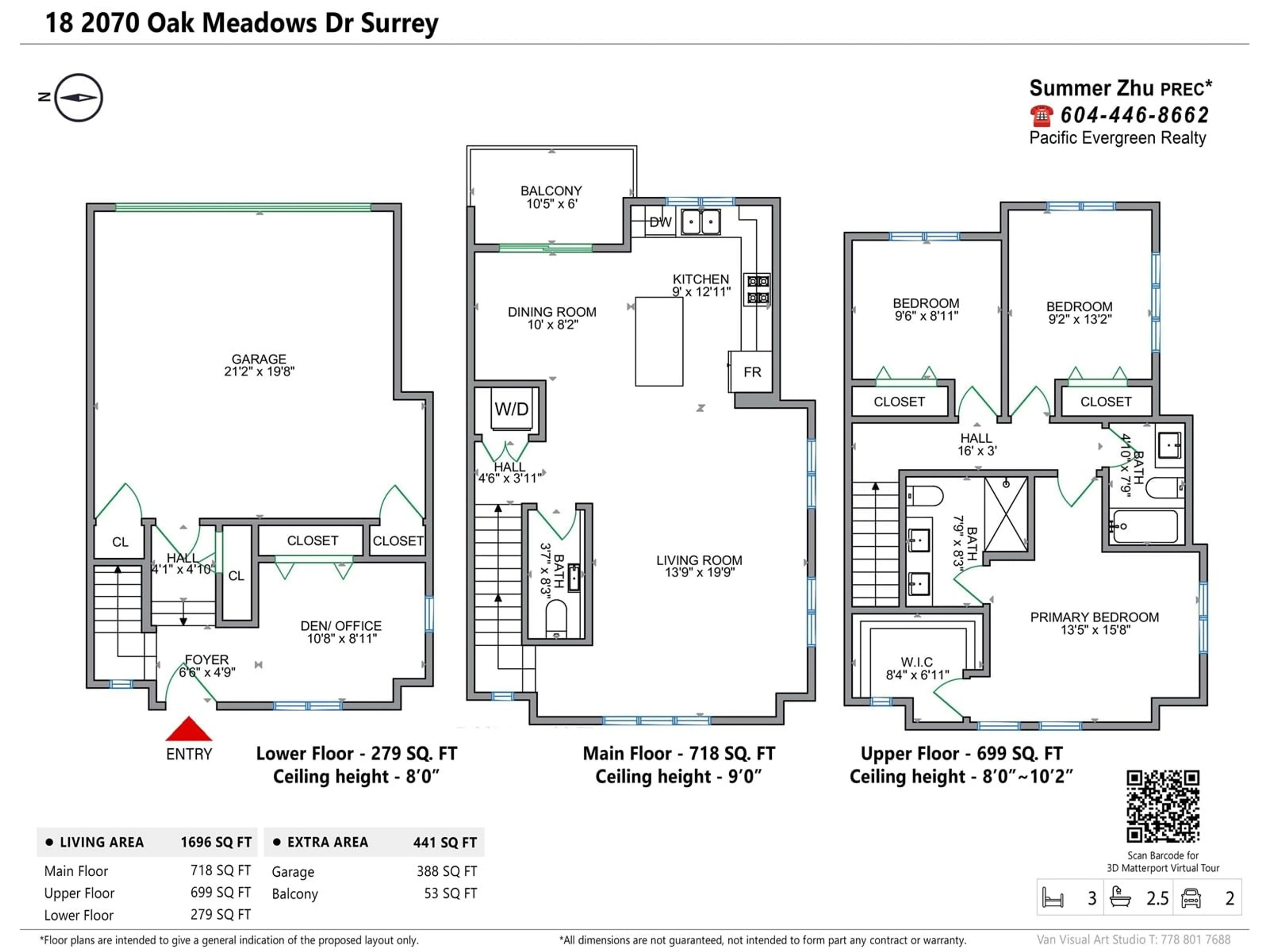Floor plan for 18 - 2070 OAK MEADOWS, Surrey British Columbia V3Z1J1