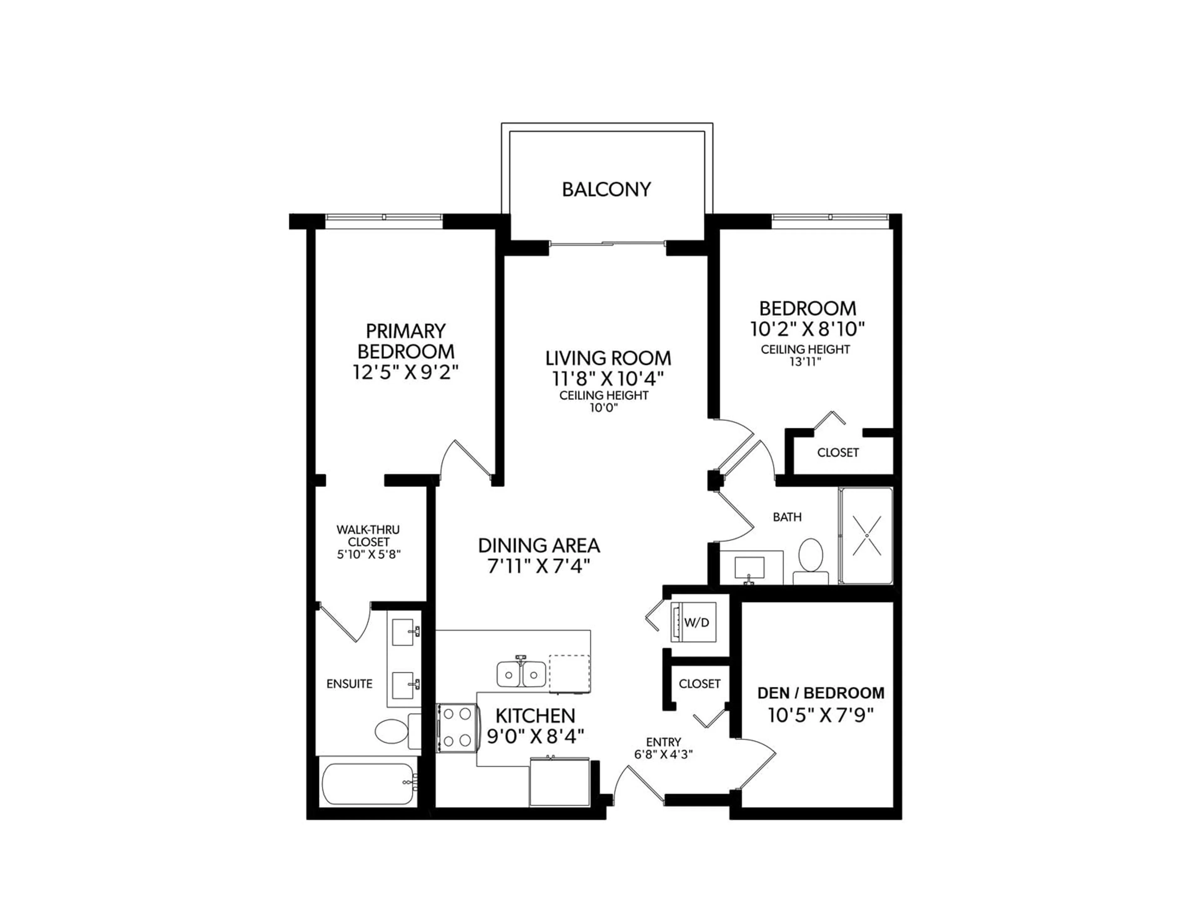 Floor plan for 501 - 5486 199A, Langley British Columbia V3A0N6