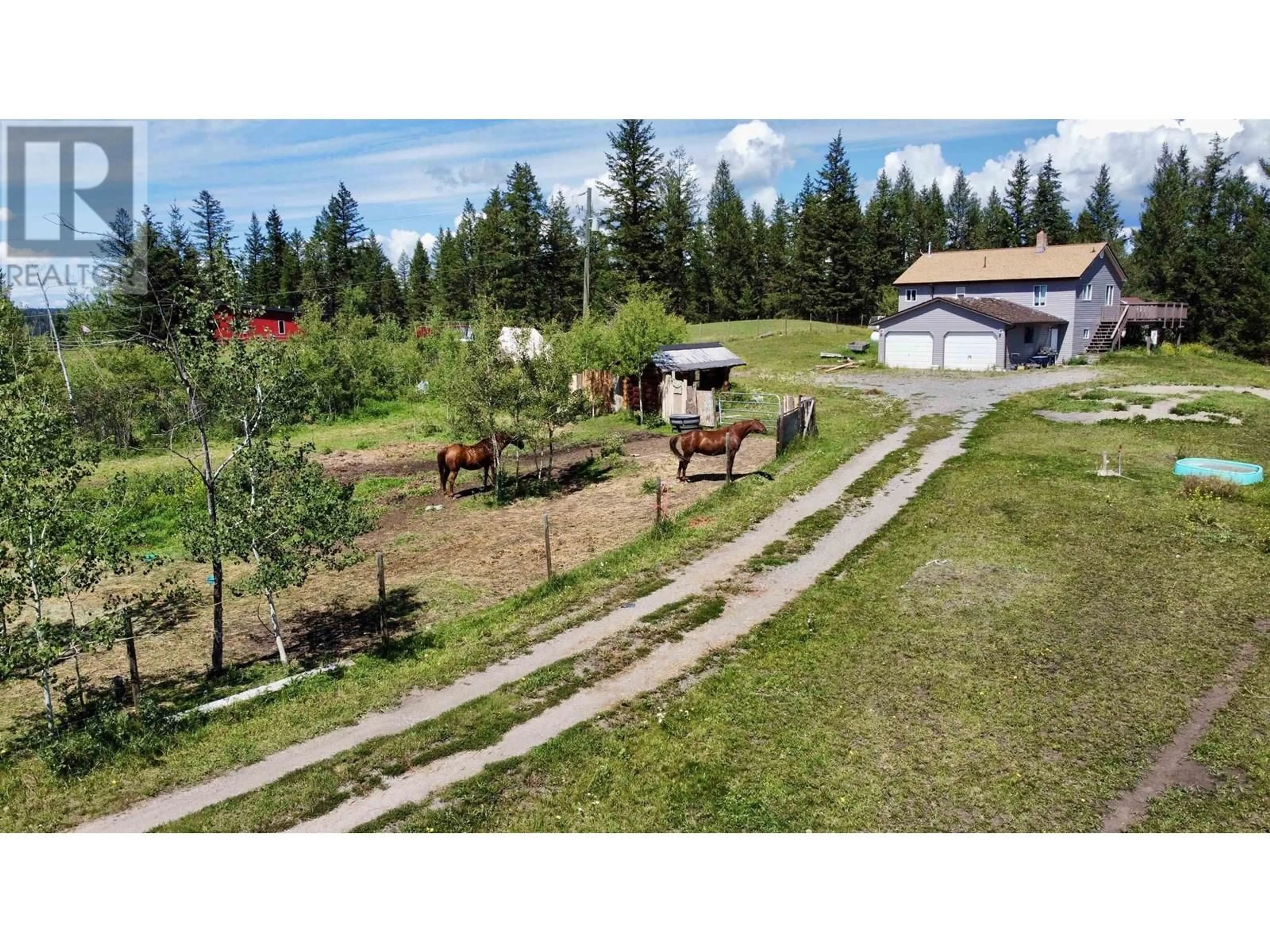 A pic from outside/outdoor area/front of a property/back of a property/a pic from drone, unknown for 5437 TATTON STATION ROAD, 100 Mile House British Columbia V0K2E1