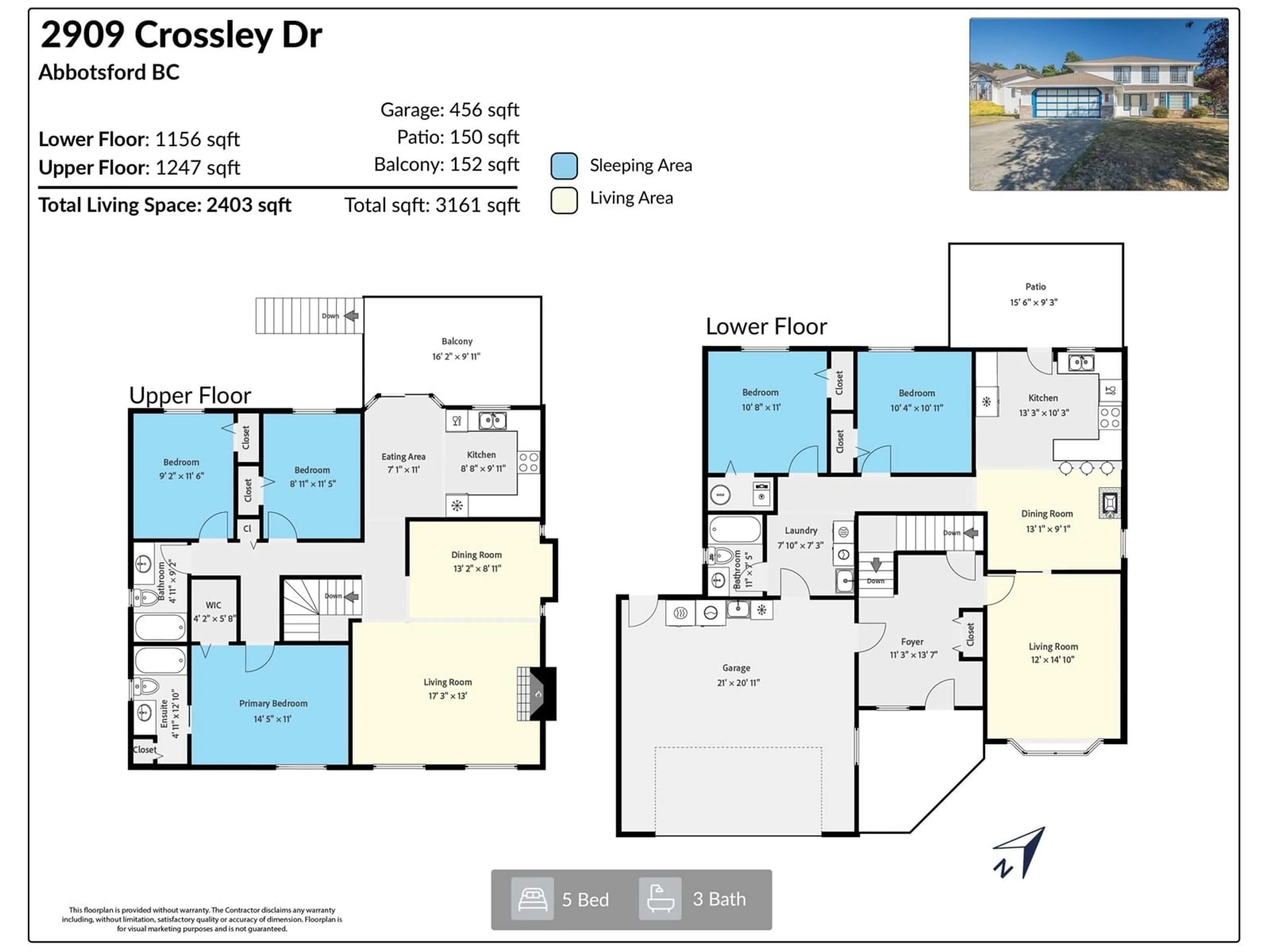 Floor plan for 2909 CROSSLEY, Abbotsford British Columbia V2T5H1