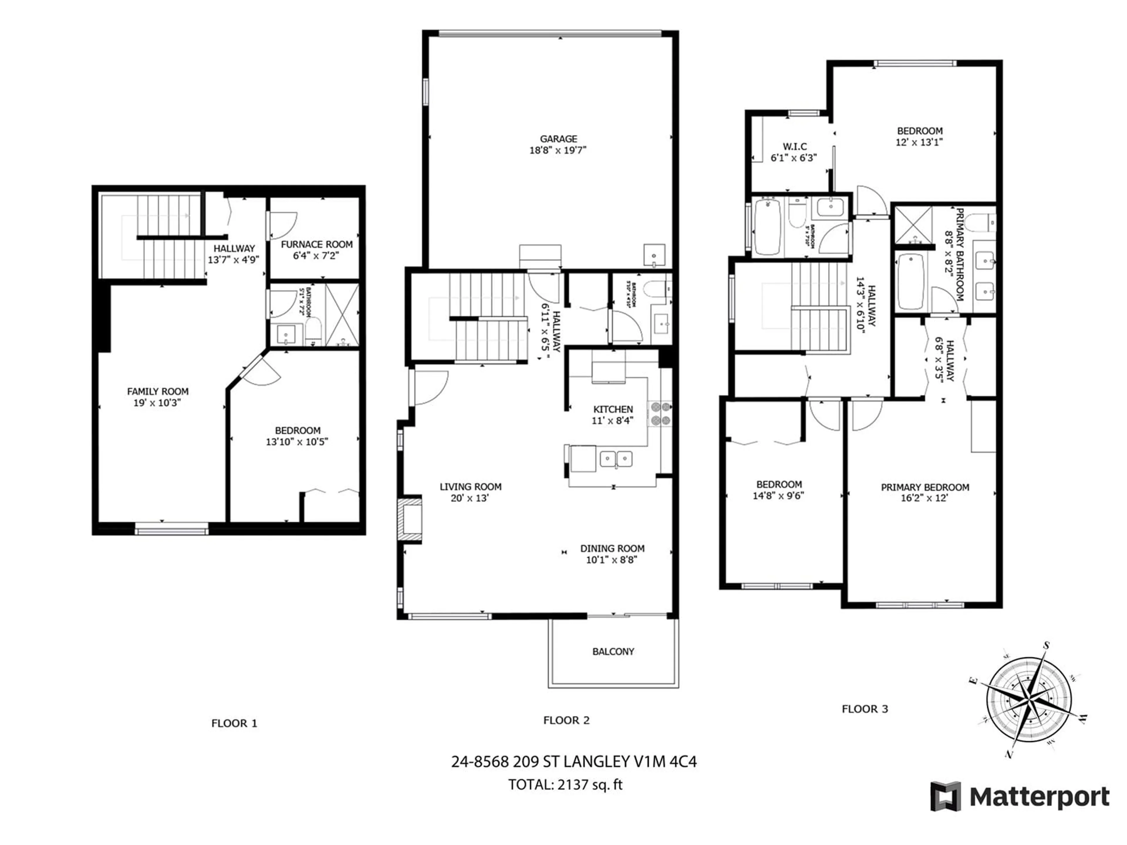 Floor plan for 24 - 8568 209, Langley British Columbia V1M4C4