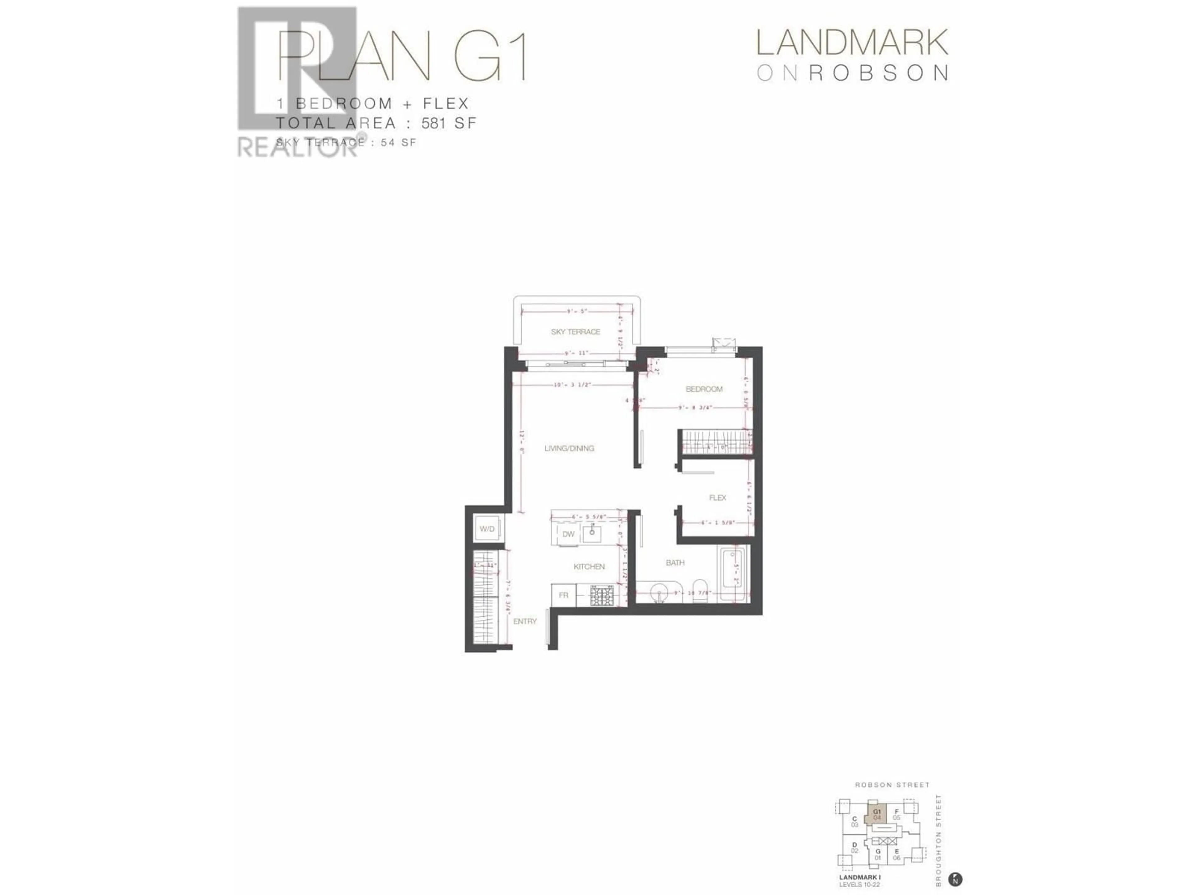 Floor plan for 1504 - 1408 ROBSON STREET, Vancouver British Columbia V6G0E6