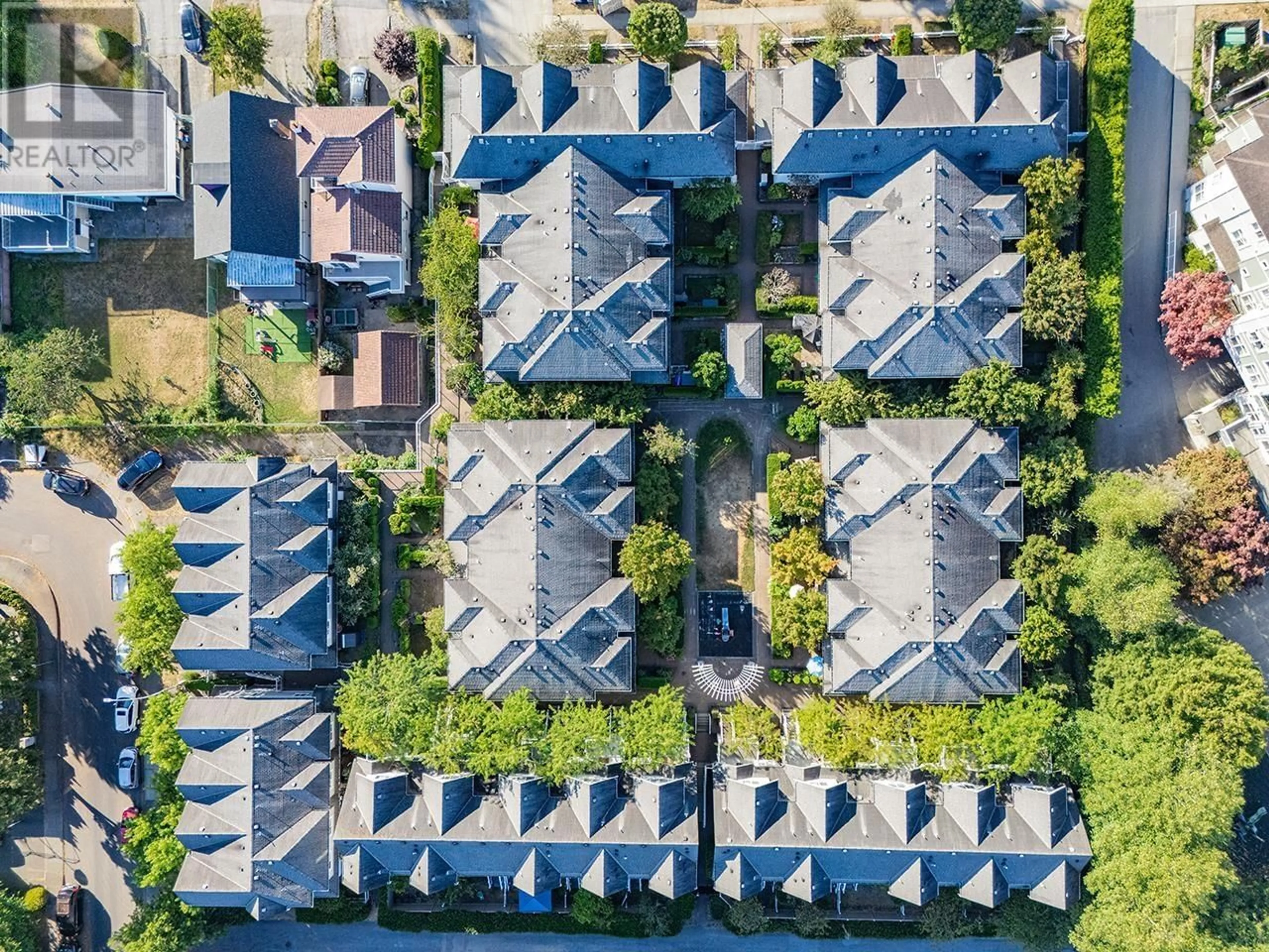 A pic from outside/outdoor area/front of a property/back of a property/a pic from drone, street for 10 - 7370 STRIDE AVENUE, Burnaby British Columbia V3N5E6