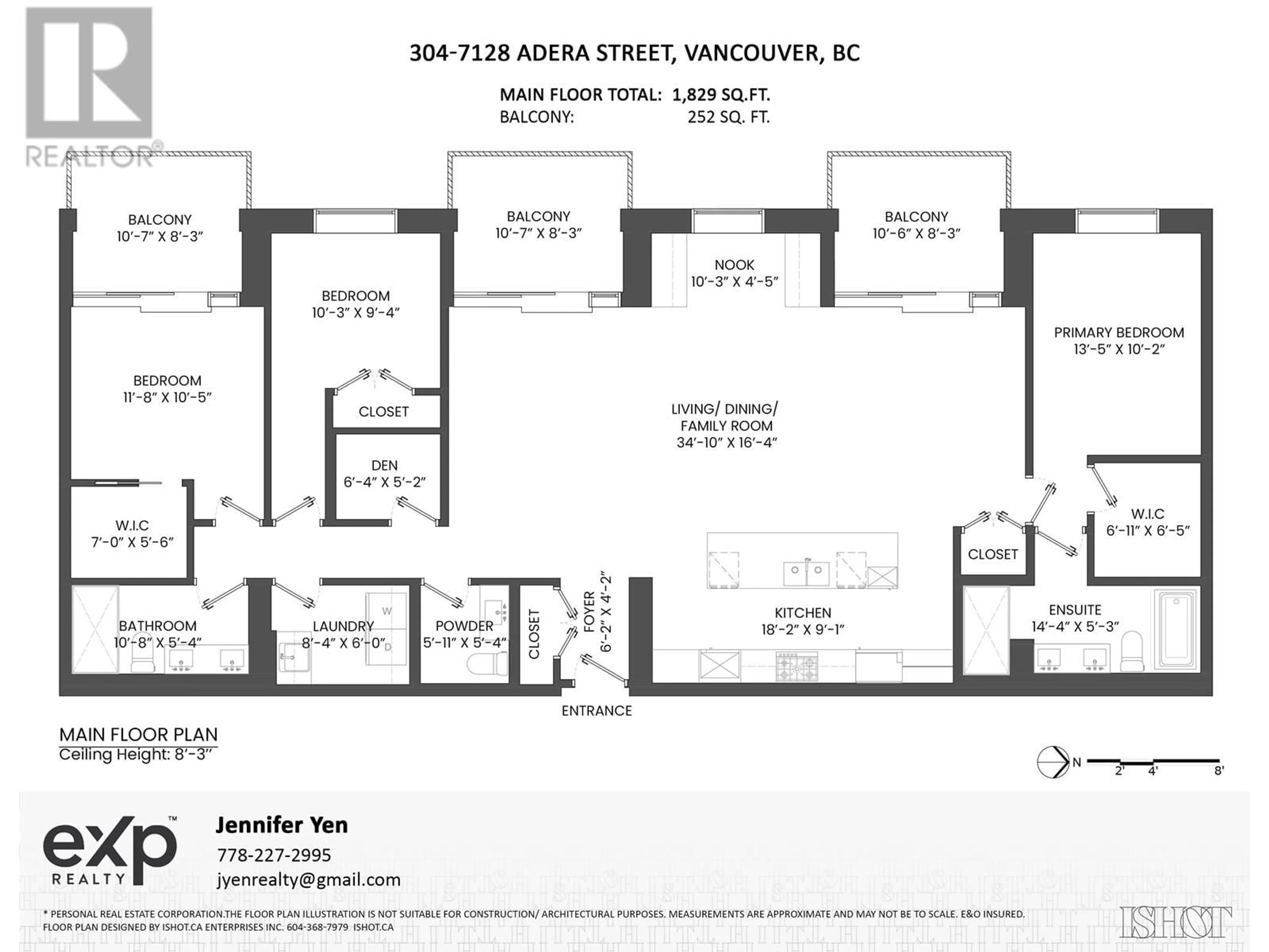 Floor plan for 304 - 7128 ADERA STREET, Vancouver British Columbia V6P0H6