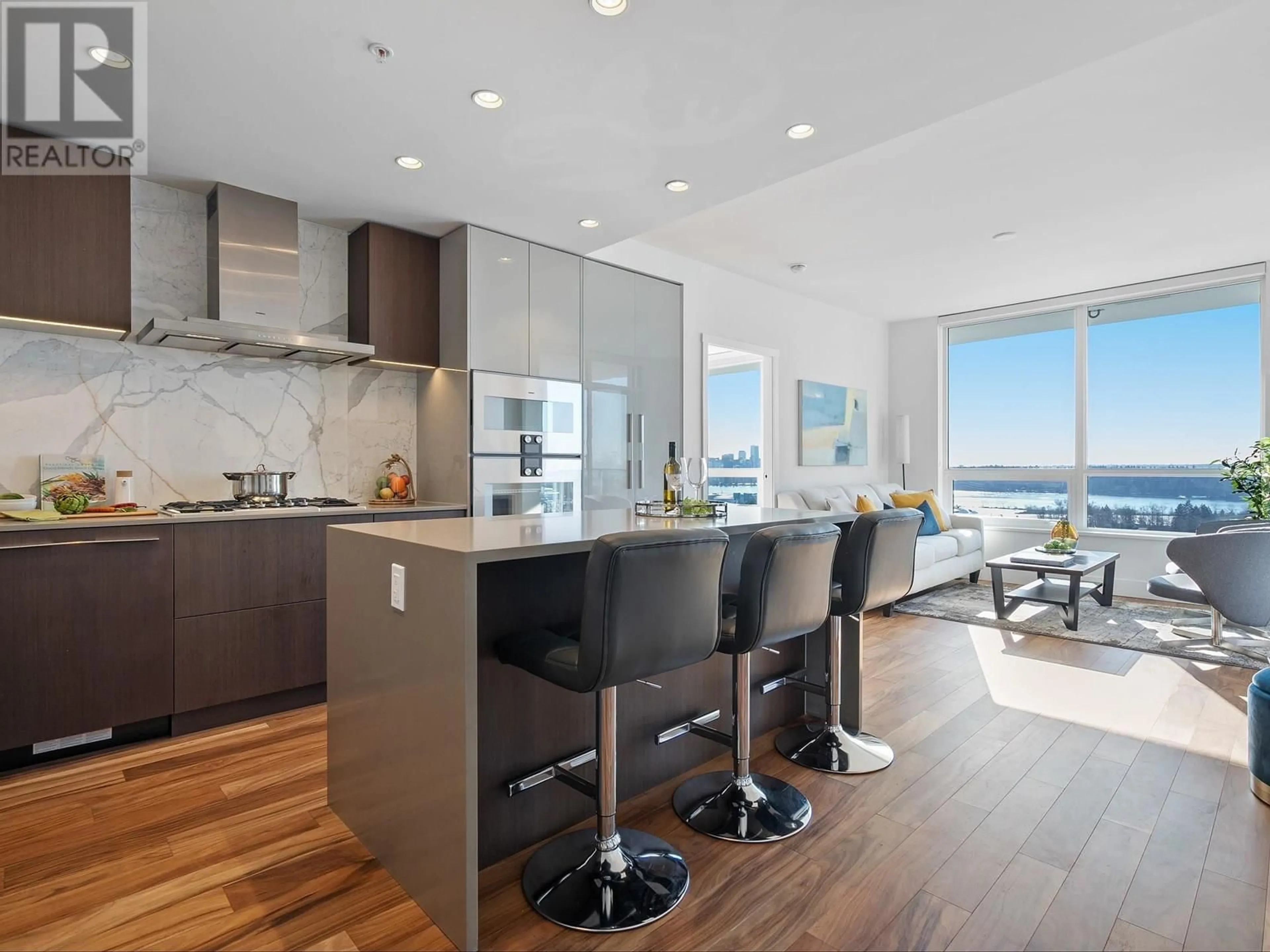 Open concept kitchen, wood/laminate floor for 2004 - 1632 LIONS GATE LANE, North Vancouver British Columbia V7P0E2