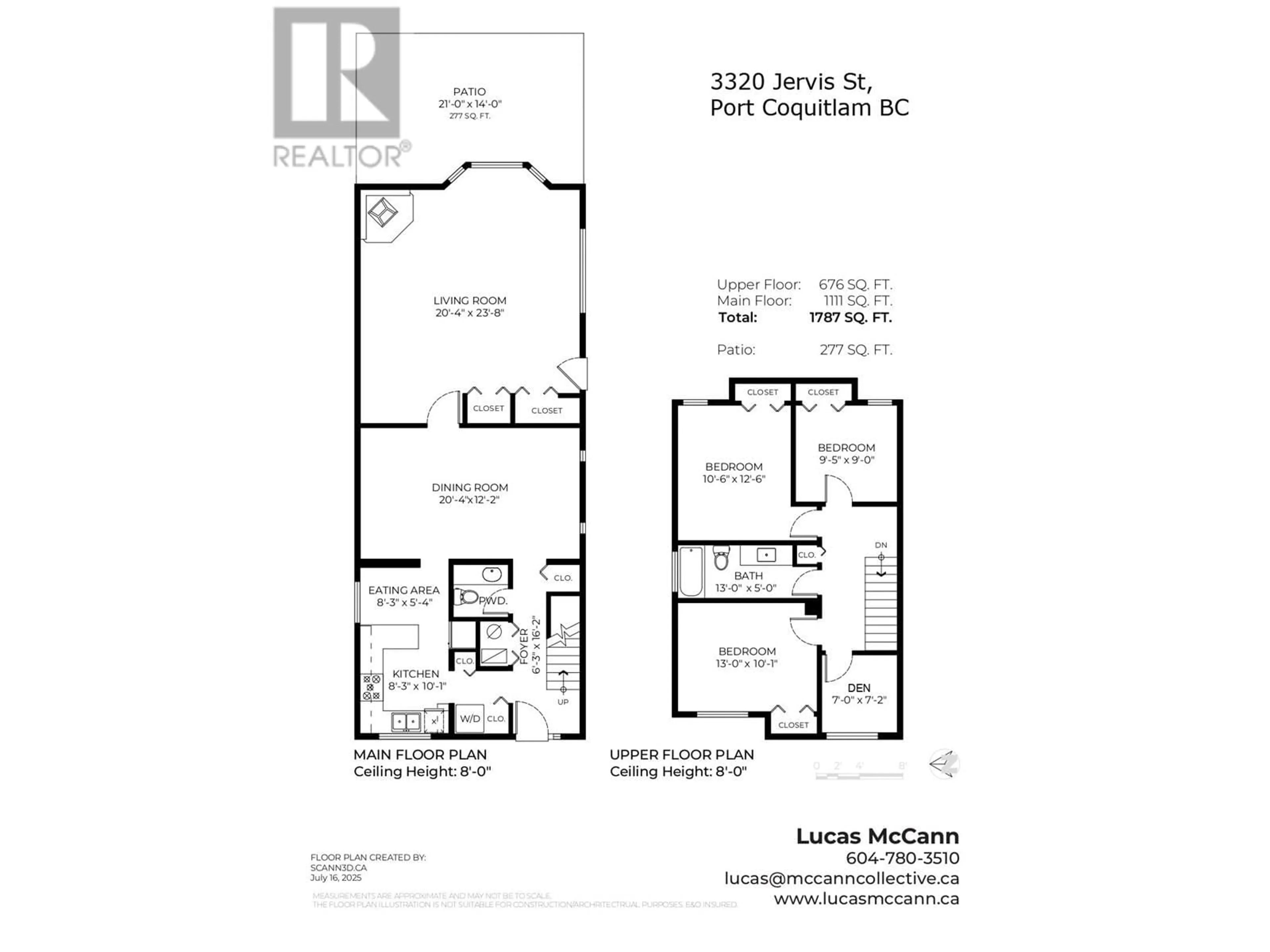 Floor plan for 3320 JERVIS STREET, Port Coquitlam British Columbia V3B4P3