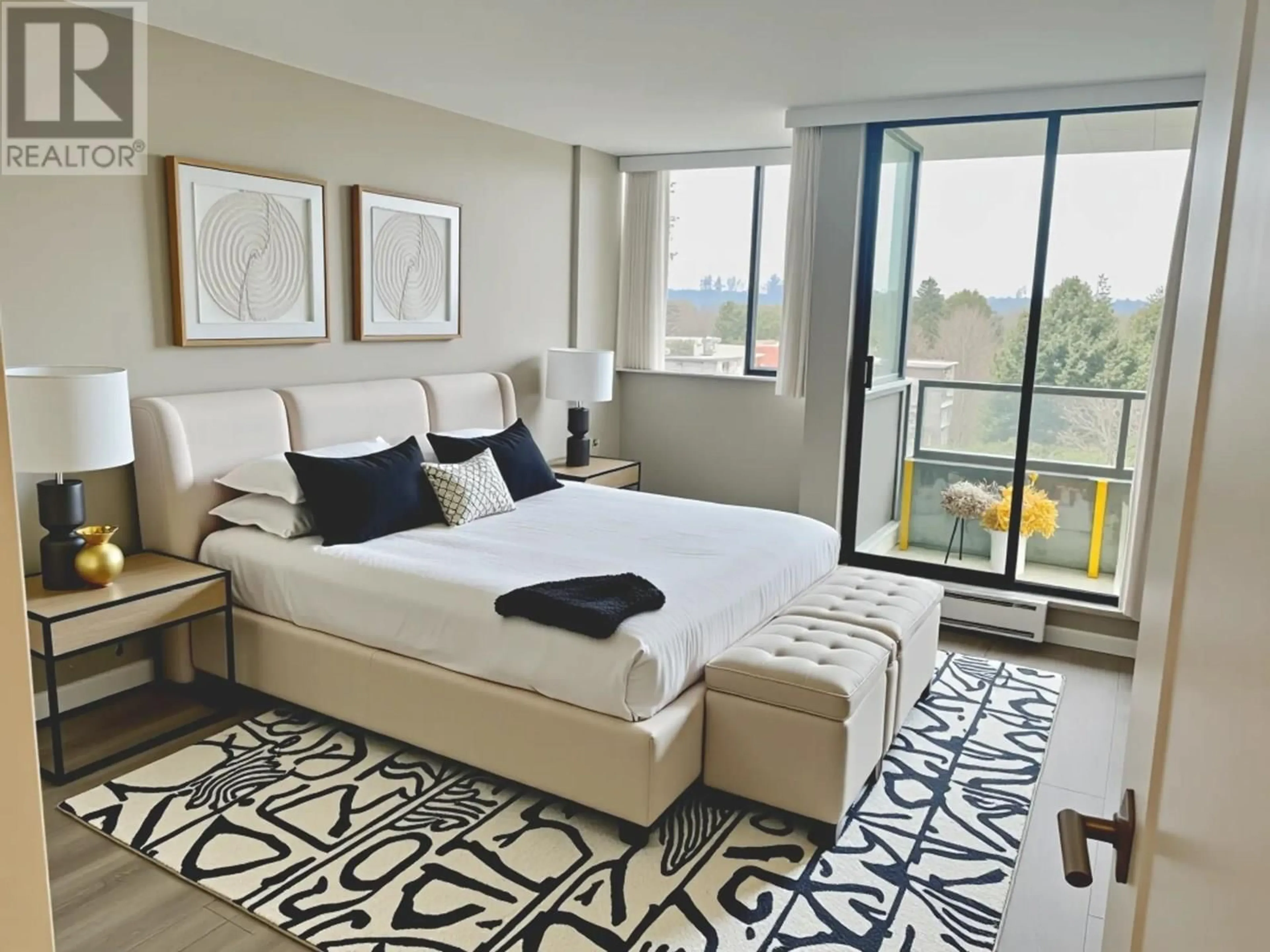 Bedroom with bed, carpet floor for 805 - 3970 CARRIGAN COURT, Burnaby British Columbia V3N4S5