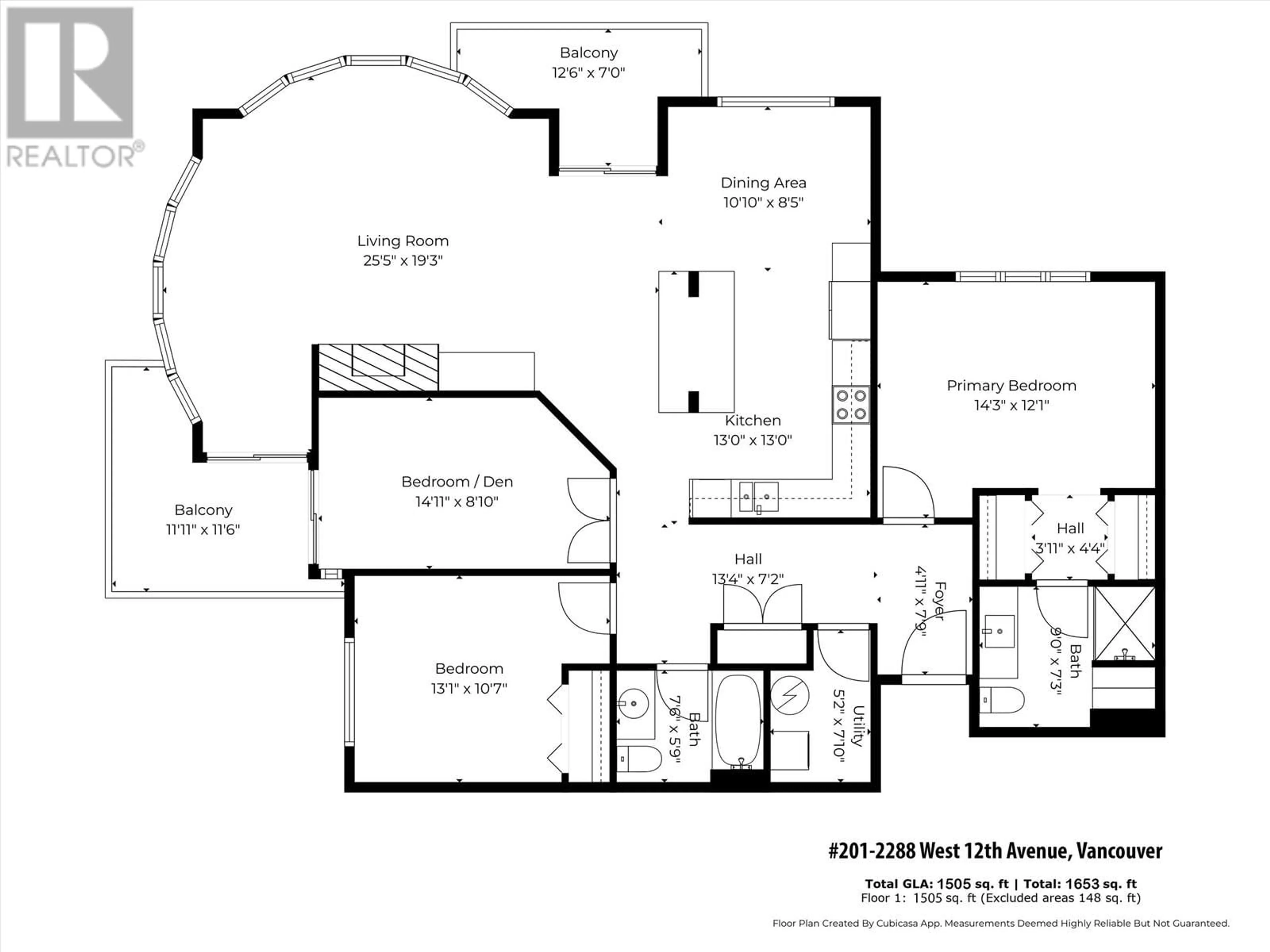Floor plan for 201 - 2288 12TH AVENUE, Vancouver British Columbia V6K4R2