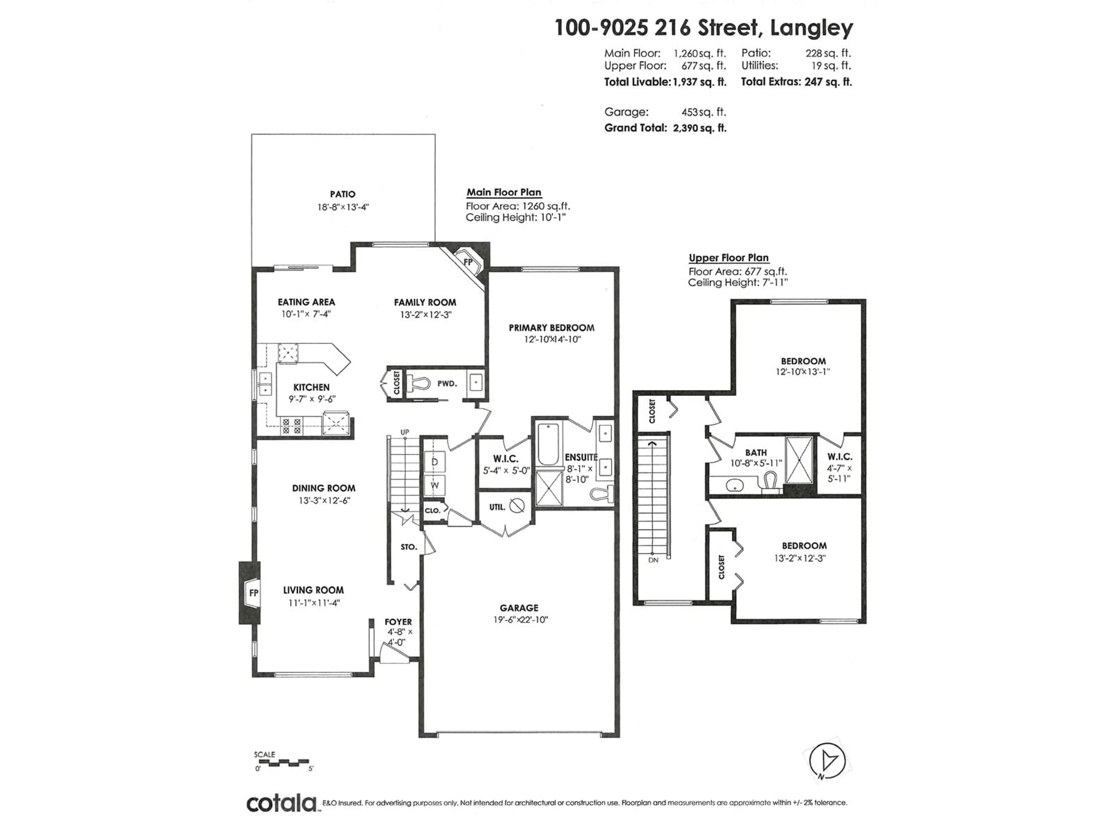 Floor plan for 100 - 9025 216, Langley British Columbia V1M2X6