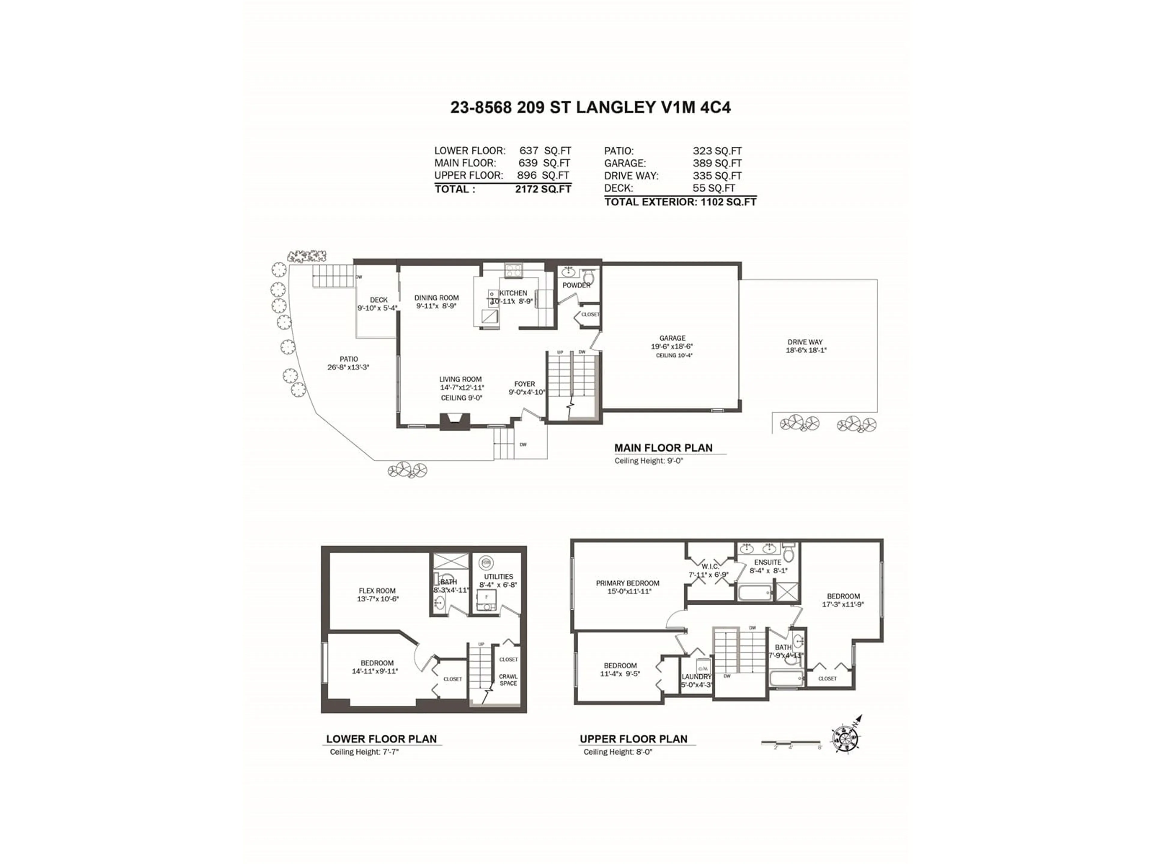 Floor plan for 23 - 8568 209, Langley British Columbia V1M4C4